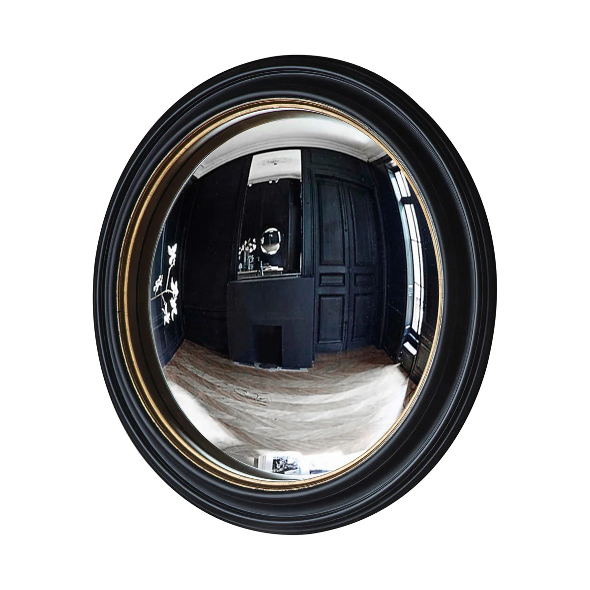 Gallery Direct Rockbourne Convex Mirror Black & Gold 500x500mm - Image 2