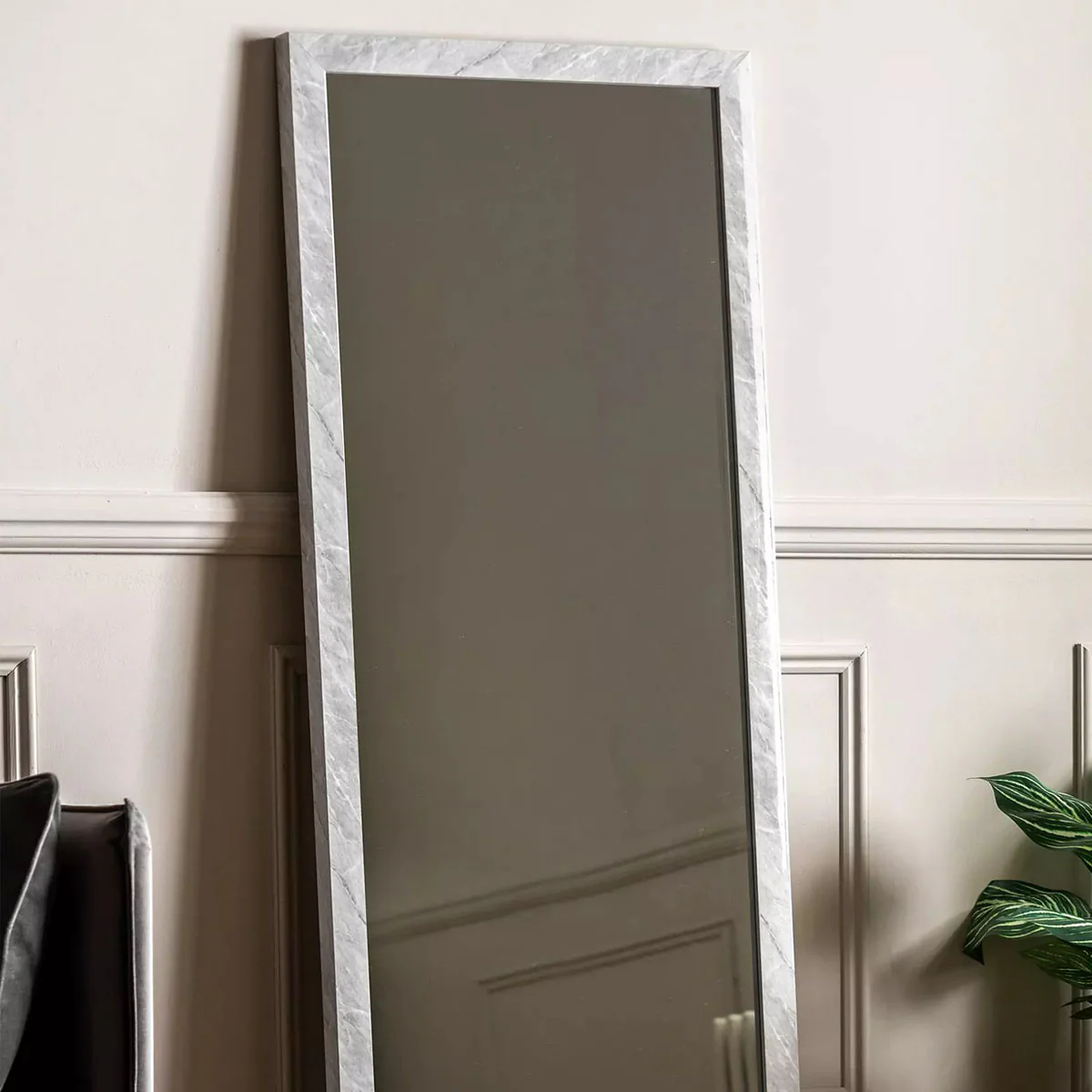 Gallery Direct Romano Leaner Mirror Marbled Grey 570x1570mm - Image 7
