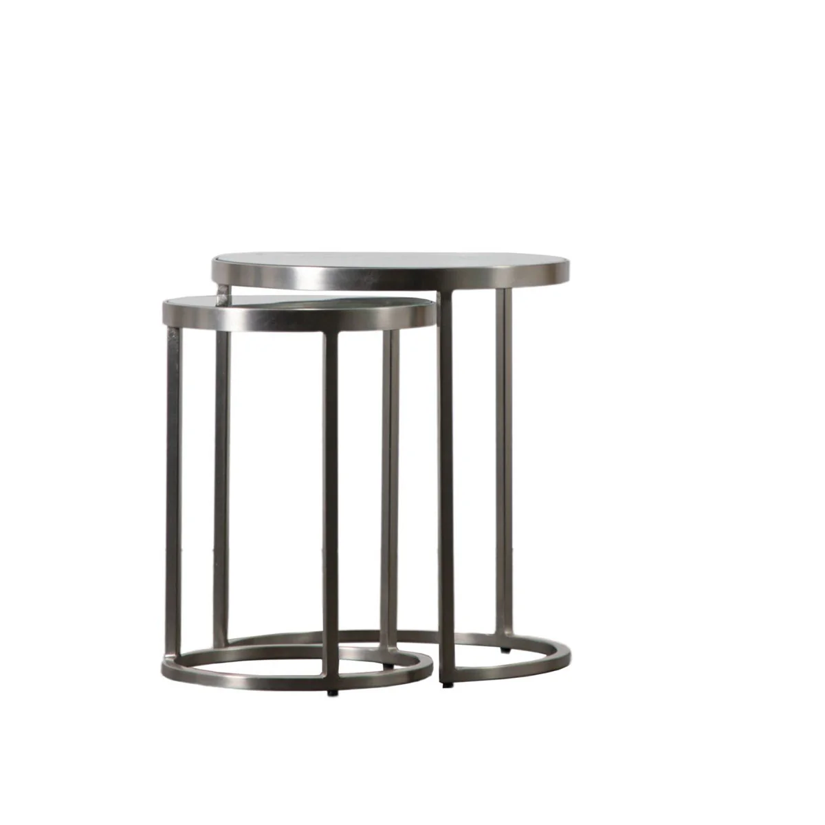 Gallery Direct Rowe Nest of Two Tables Silver - Image 2