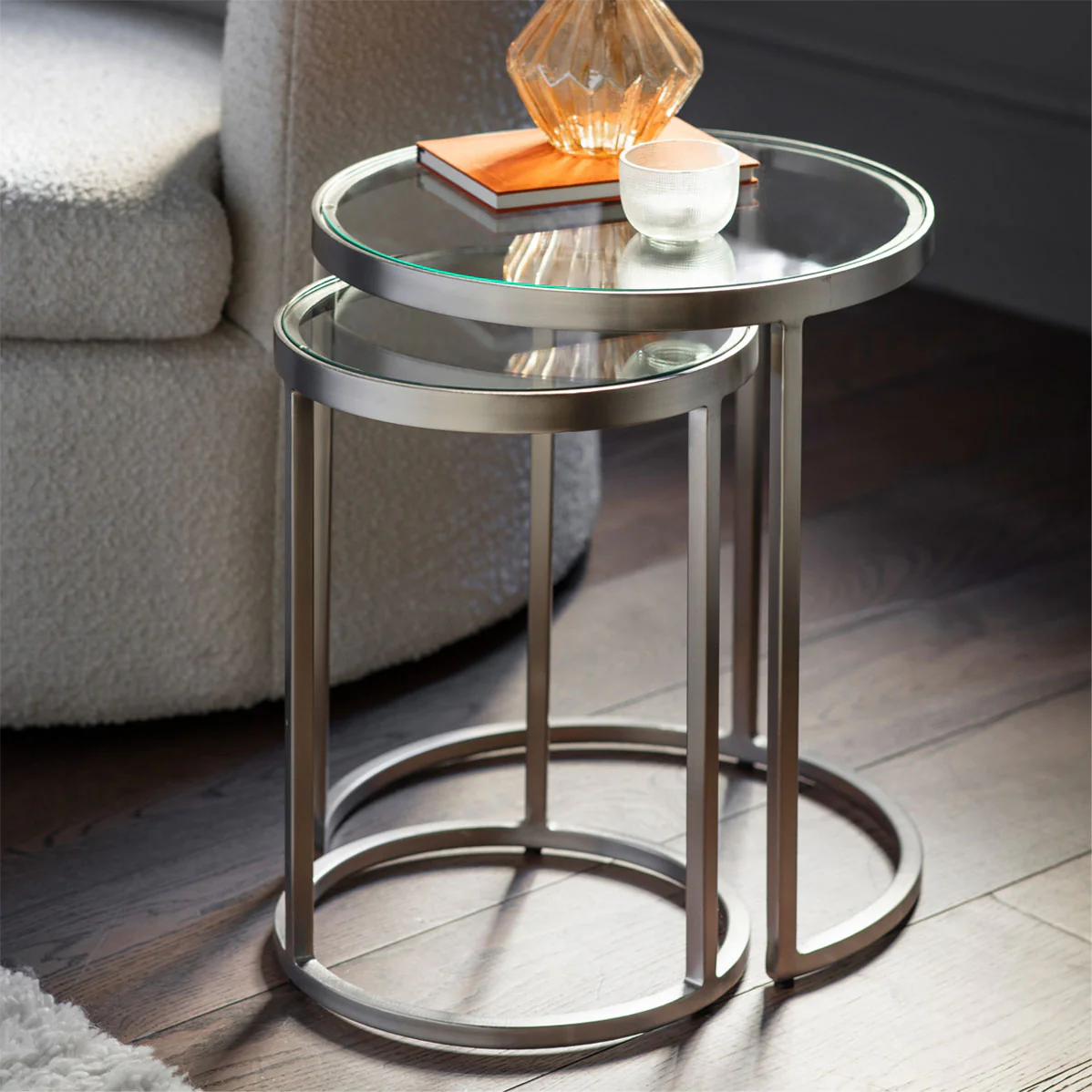 Gallery Direct Rowe Nest of Two Tables Silver - Image 6