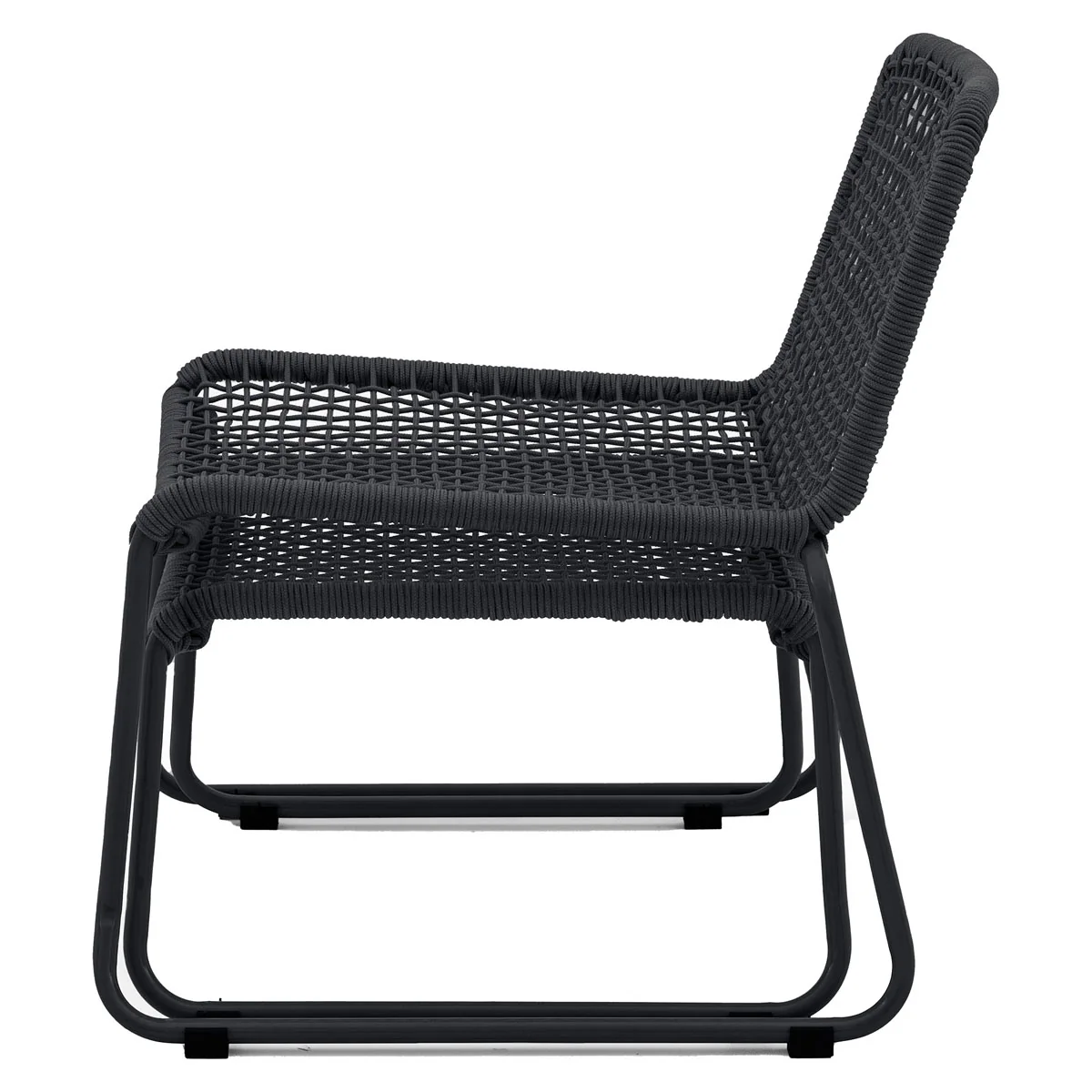 Gallery Direct Sassano Lounge Chair with Footstool Black - Image 3