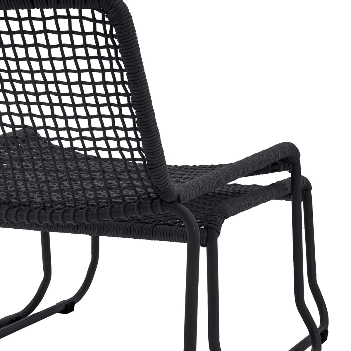 Gallery Direct Sassano Lounge Chair with Footstool Black - Image 5