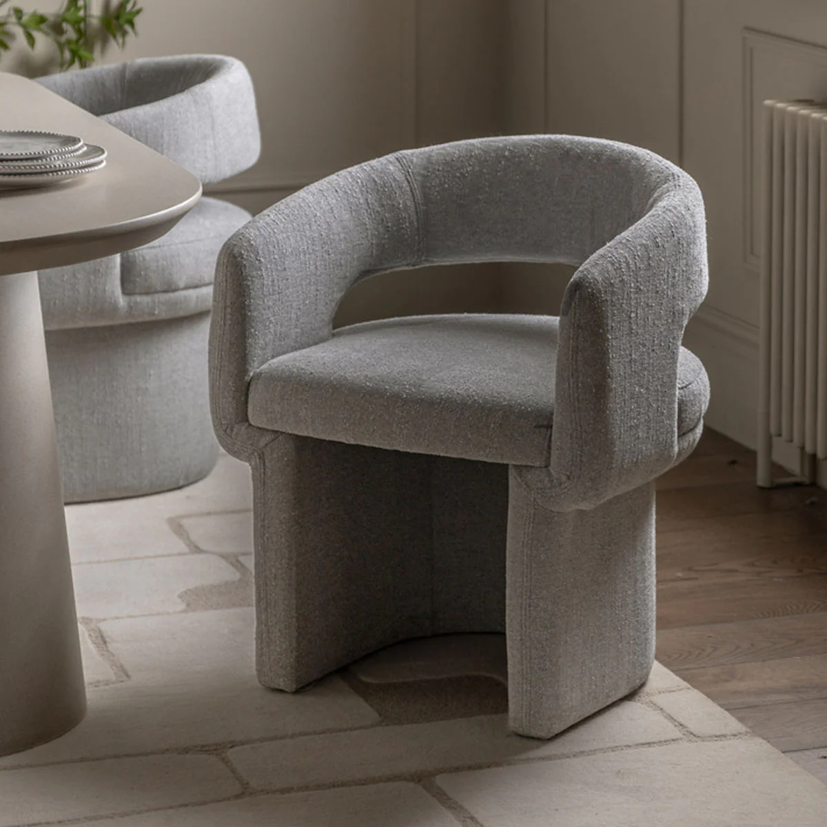Gallery Direct Sloane Dining Chair Grey Boucle 640x600x760mm - Image 10