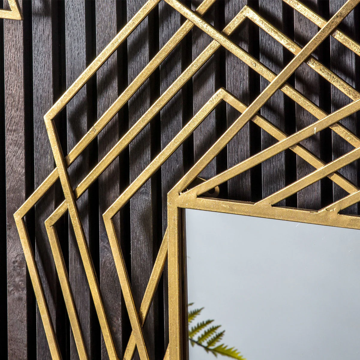Gallery Direct Specter Rectangle Mirror Gold 940x40x1095mm - Image 2