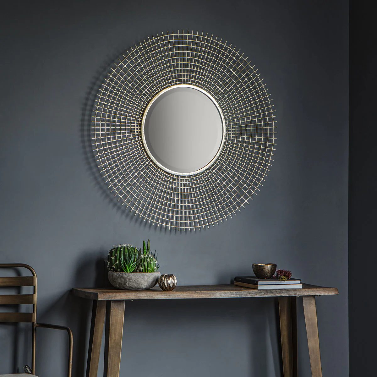 Gallery Direct Stafford Mirror Gold 900x70x900mm - Image 5