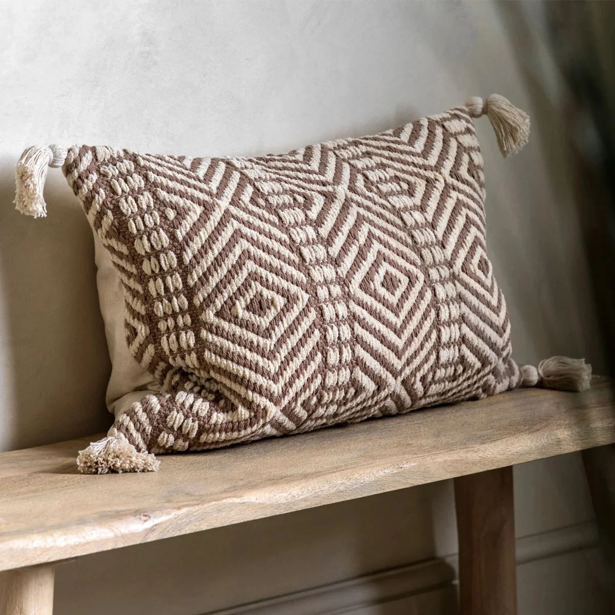 Gallery Direct Thea Woven Cushion Cream - Image 4