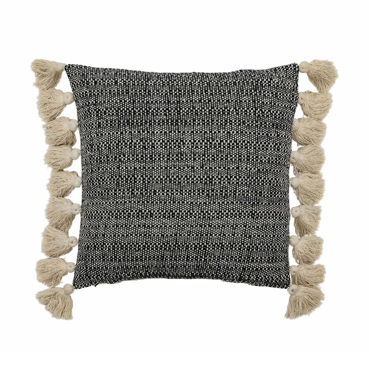 Gallery Direct Woven Cushion with Tassels Black