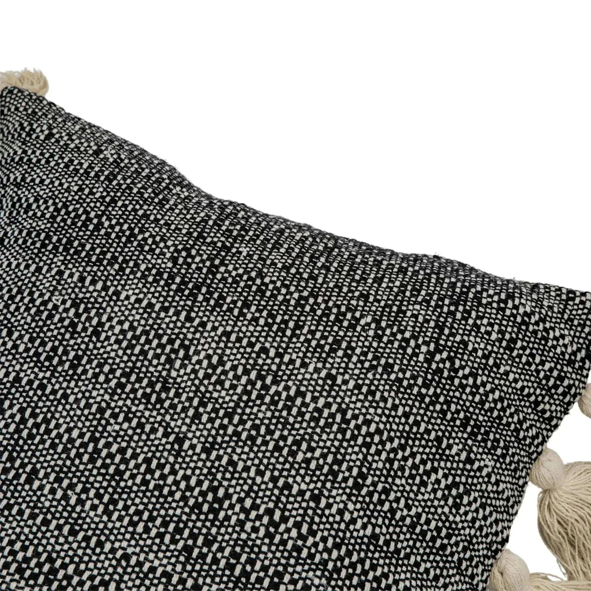 Gallery Direct Woven Cushion with Tassels Black - Image 4