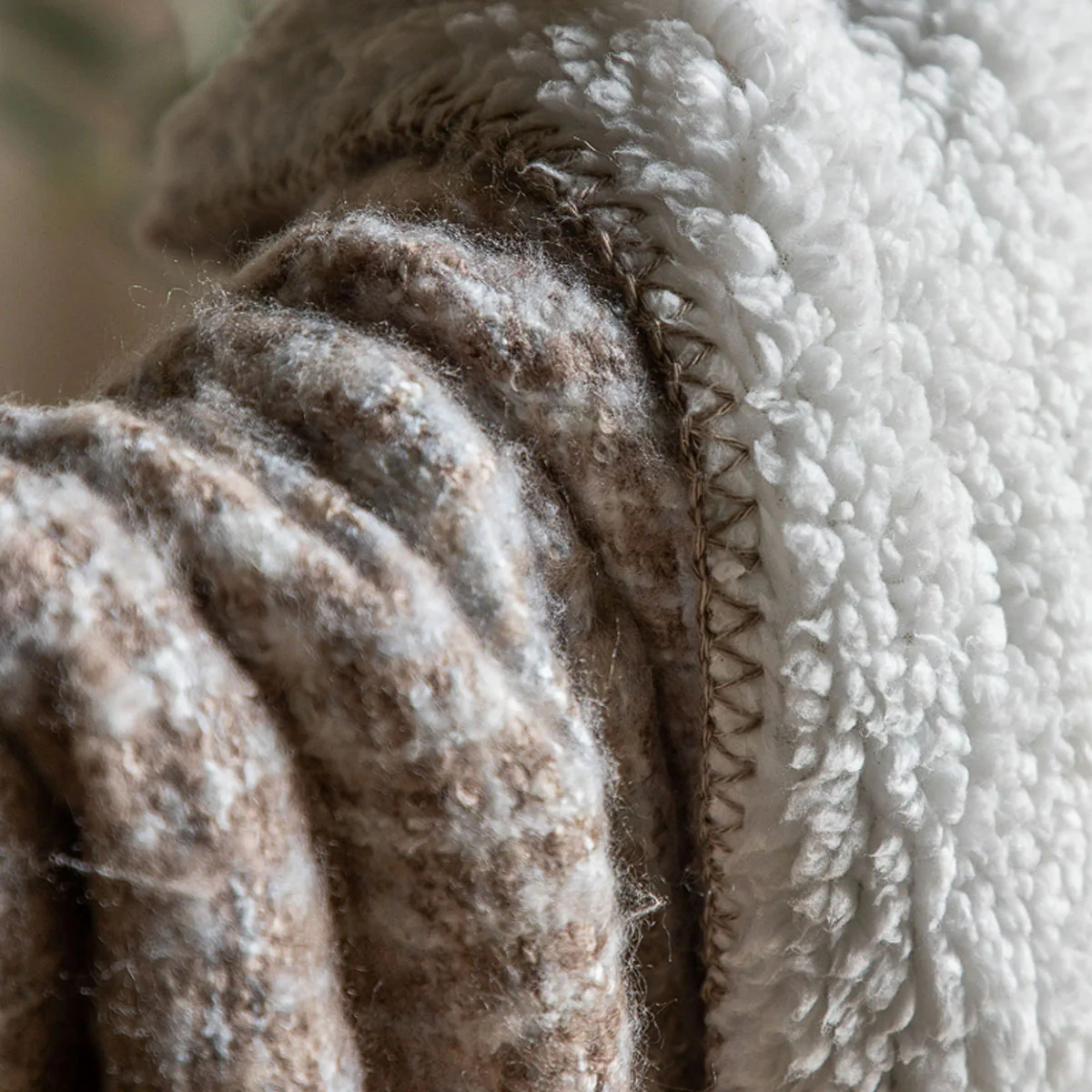 Gallery Direct Woven Natural Faux Mohair Sherpa Throw - Image 4