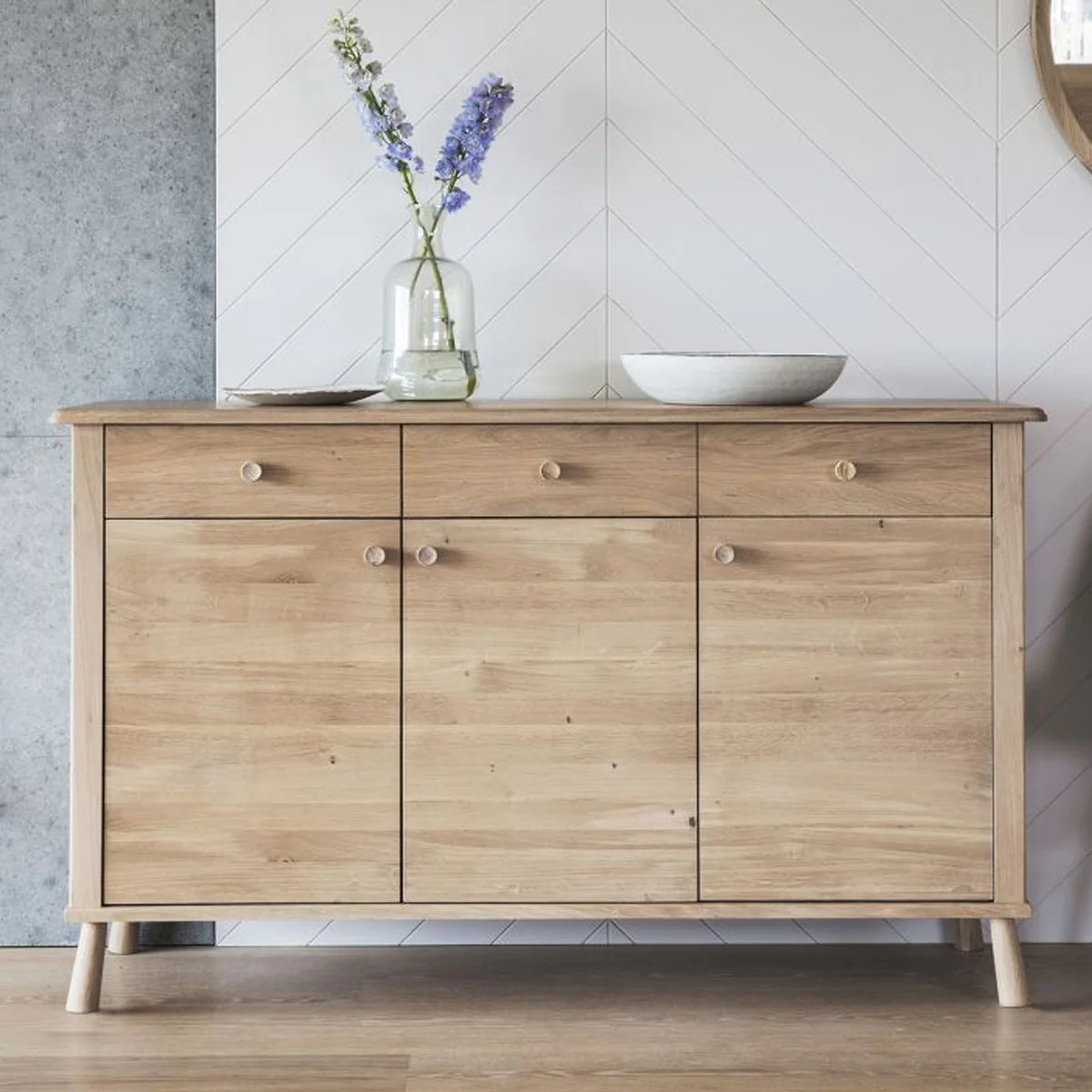 Gallery Direct Wycombe 3 Door 3 Drawer Sideboard 1400x475x850mm - Image 3