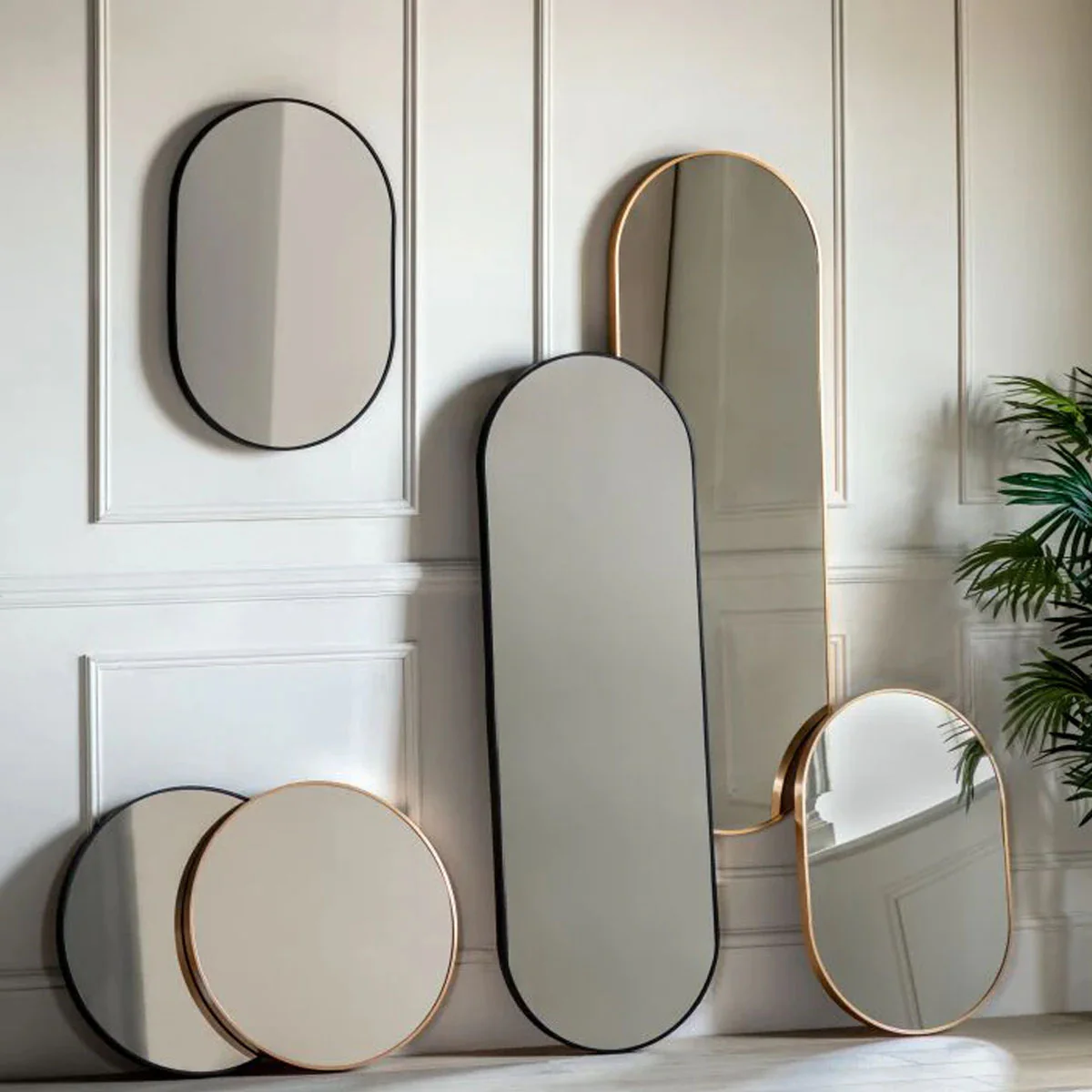 Gallery Direct Yardley Mirror Black 500x40x1500mm - Image 3