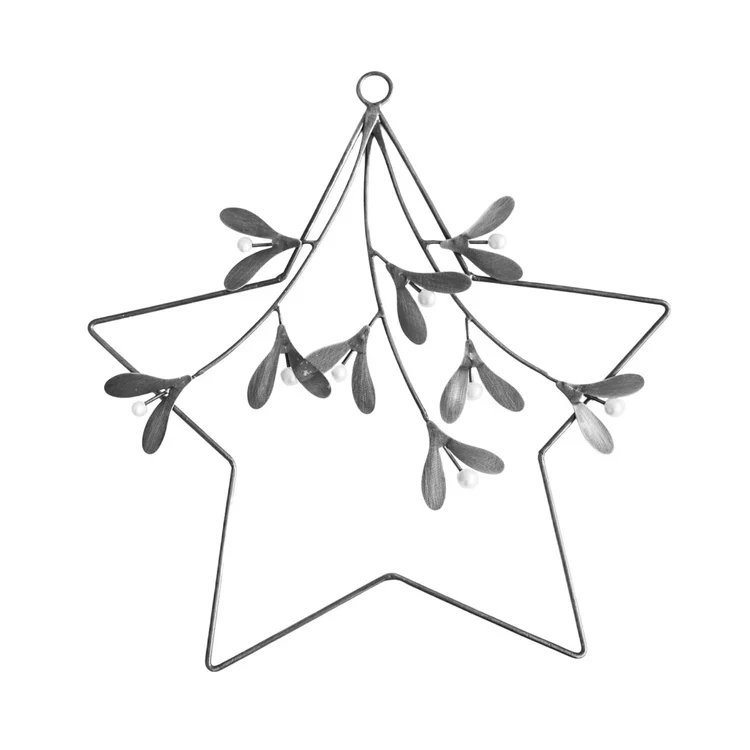 Ivyline Galvanised Star Mistletoe Wreath W31cm