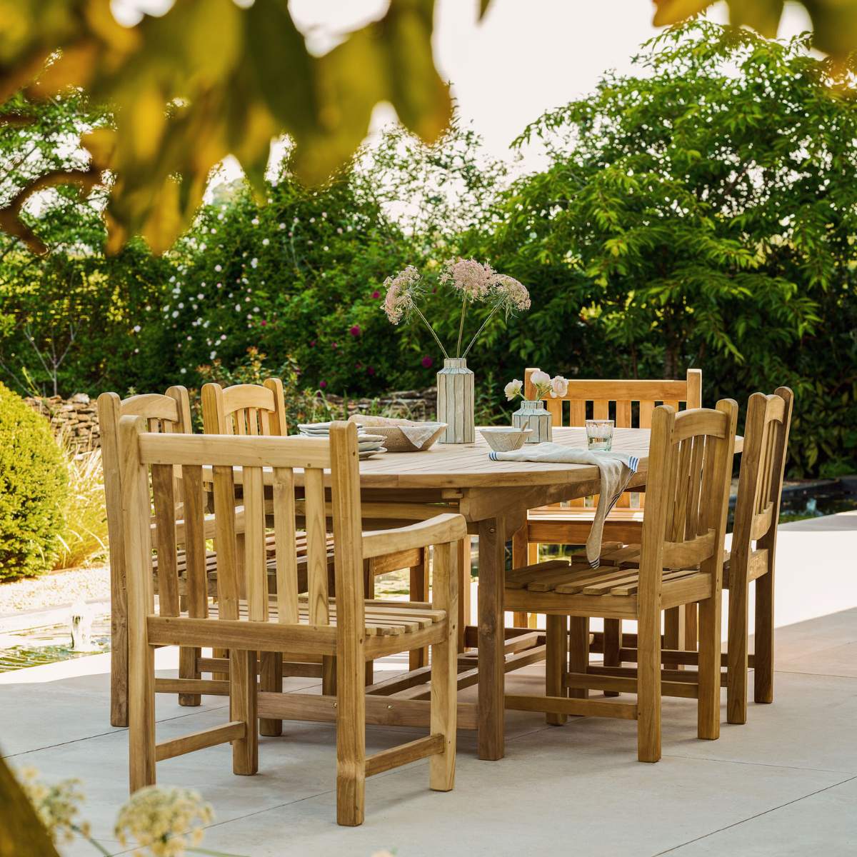 Garden Trading Avon Teak Oval Extending Dining Table 240-300cm - Image 15