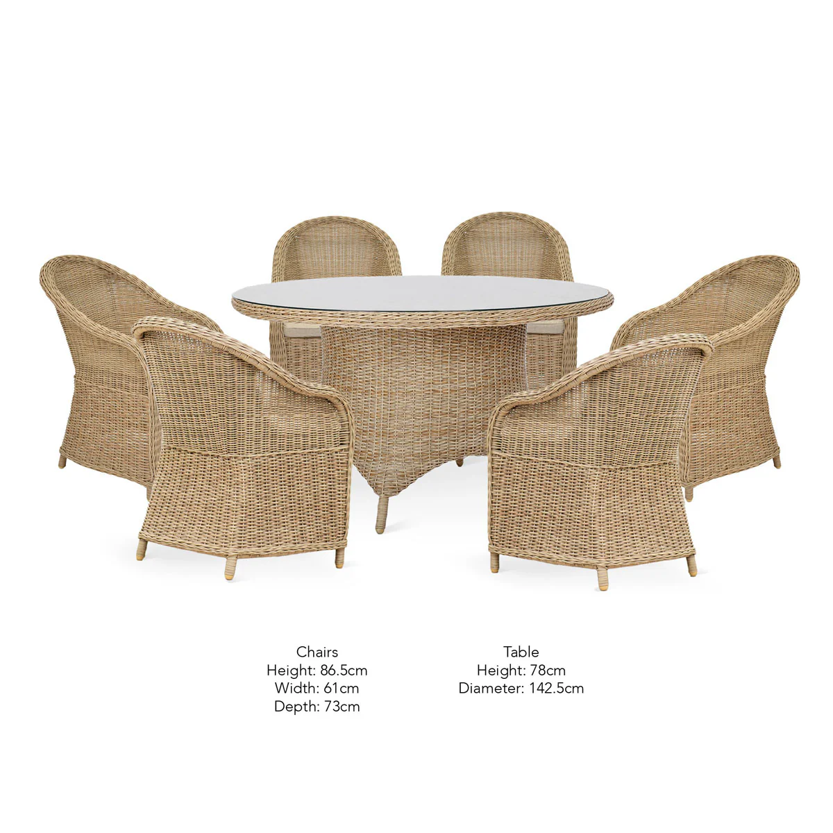 Garden Trading Brayford Round Dining Set Large Natural - Image 2