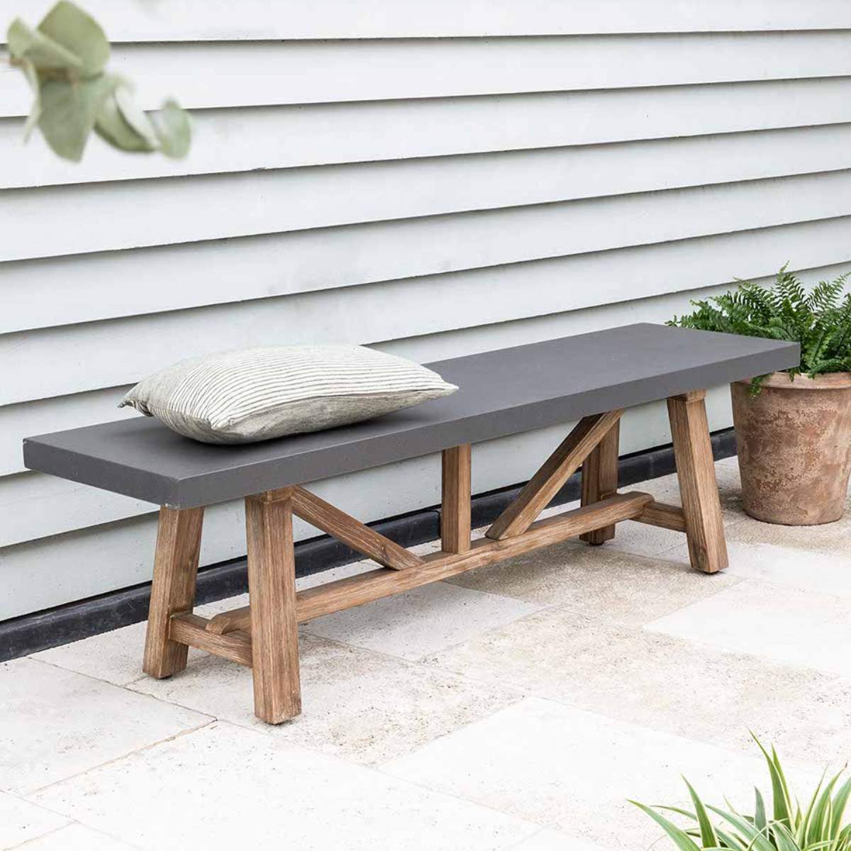 Garden Trading Chilford Bench Large Grey - Image 4