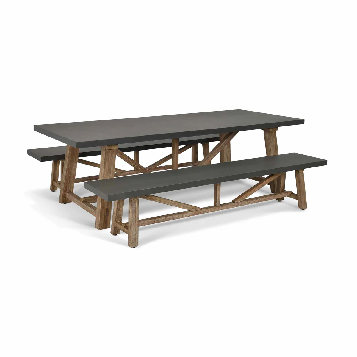 Garden Trading Chilford Table & Bench Set Large Grey