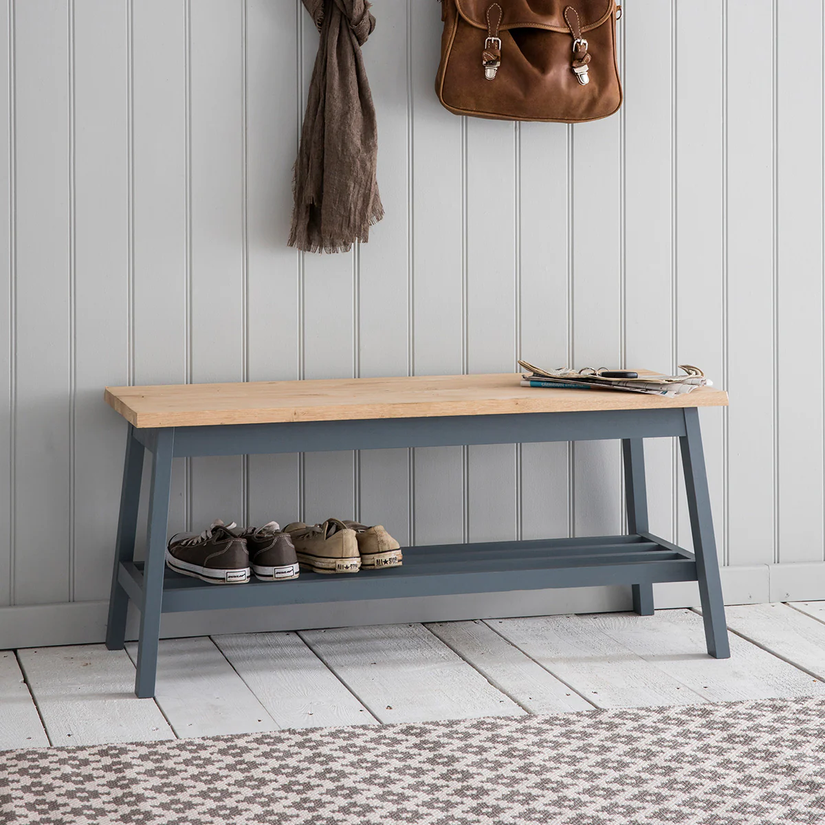 Garden Trading Clockhouse Hallway Bench - Charcoal - Image 2