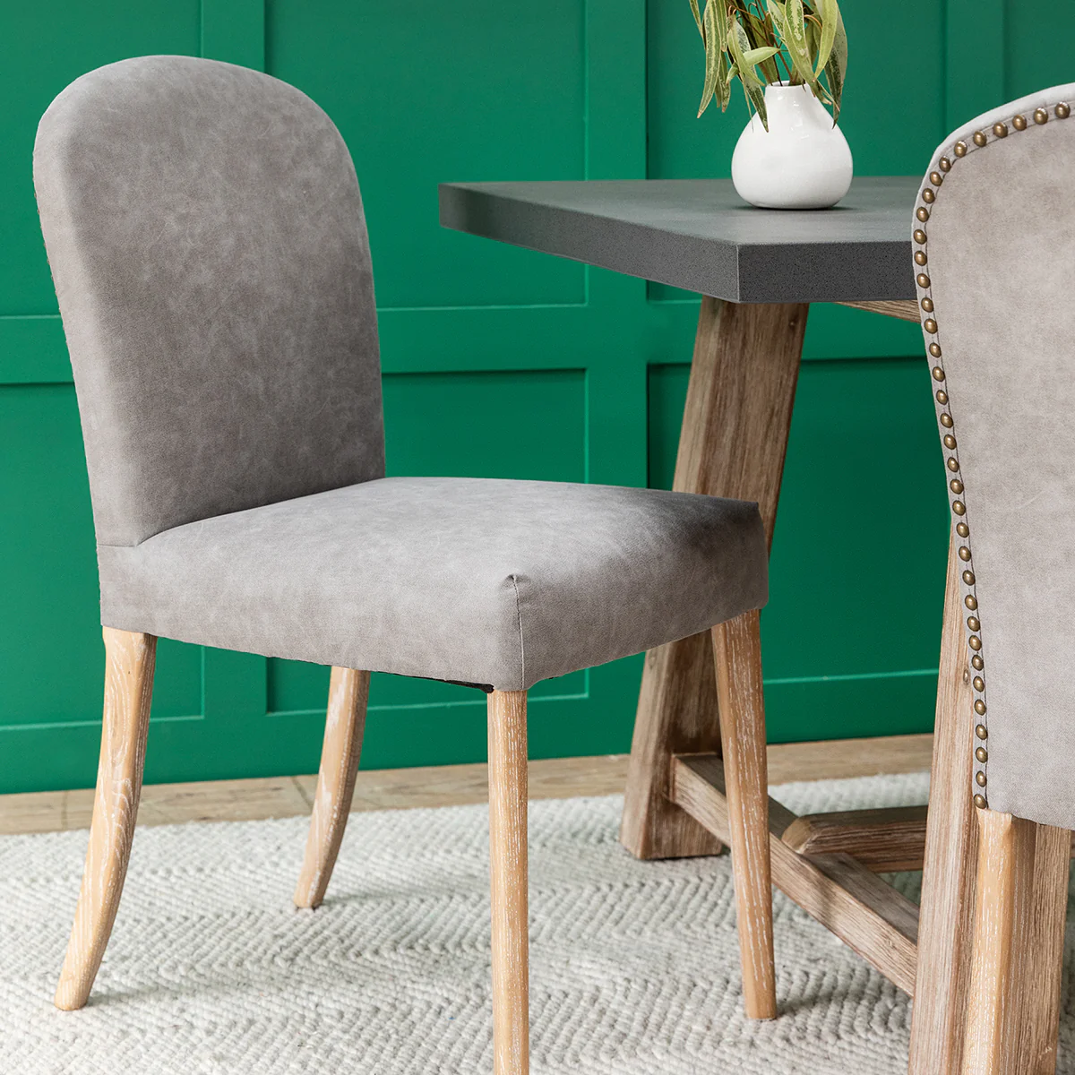 Garden Trading Knightcote Dining Chair - Set of 2 - Grey - Image 2