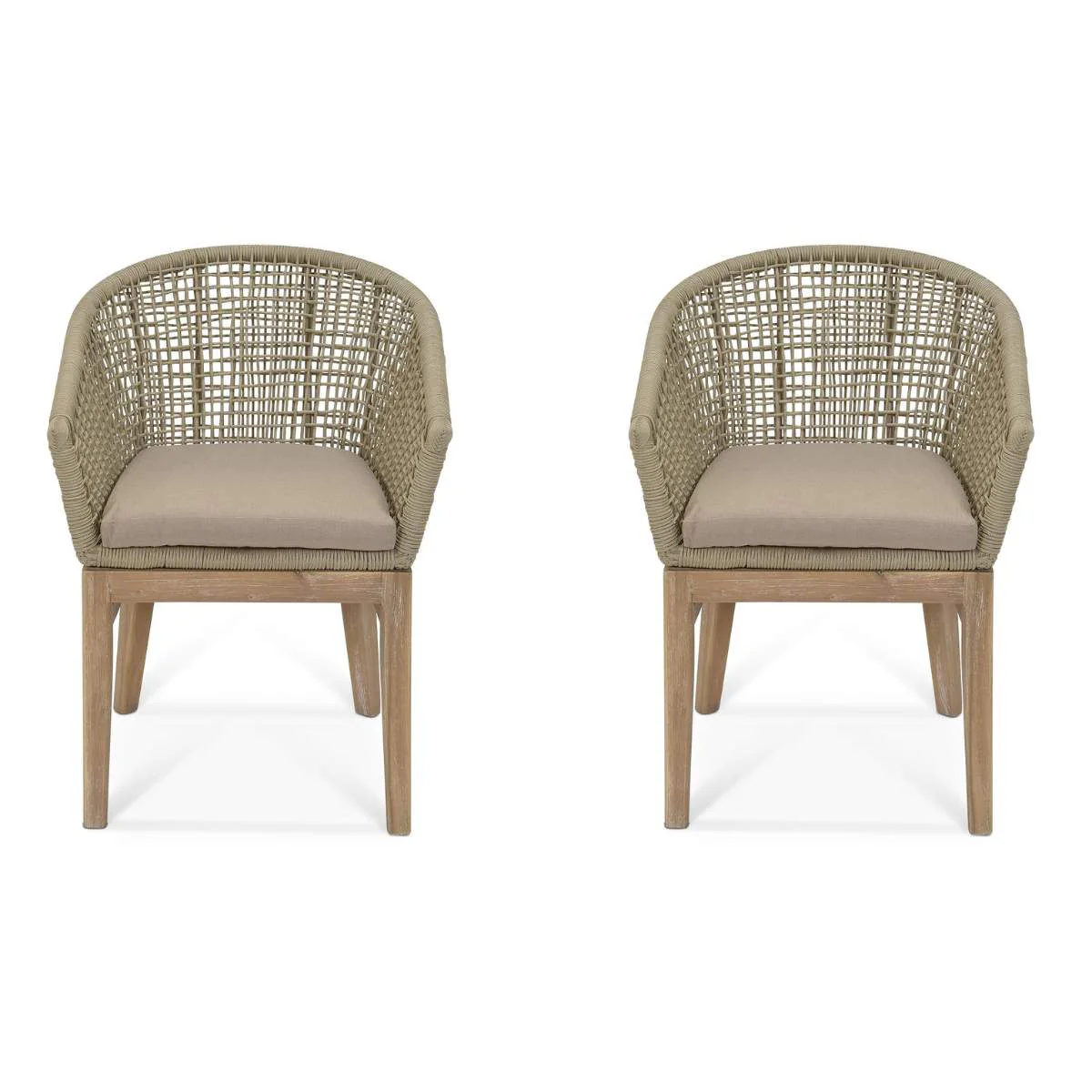 Garden Trading Lynton Dining Chairs with Arms Set of 2 Grey
