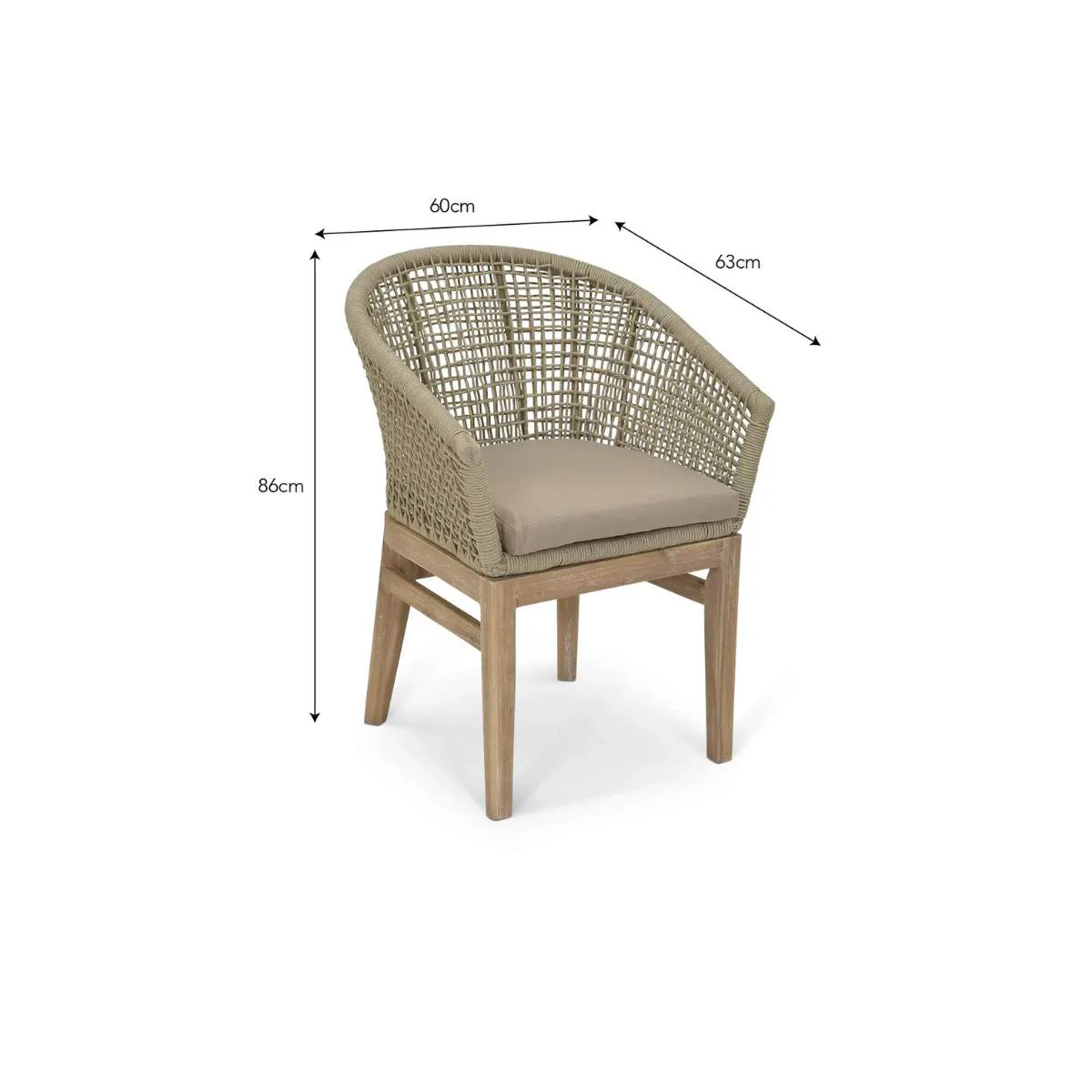 Garden Trading Lynton Dining Chairs with Arms Set of 2 Grey - Image 2