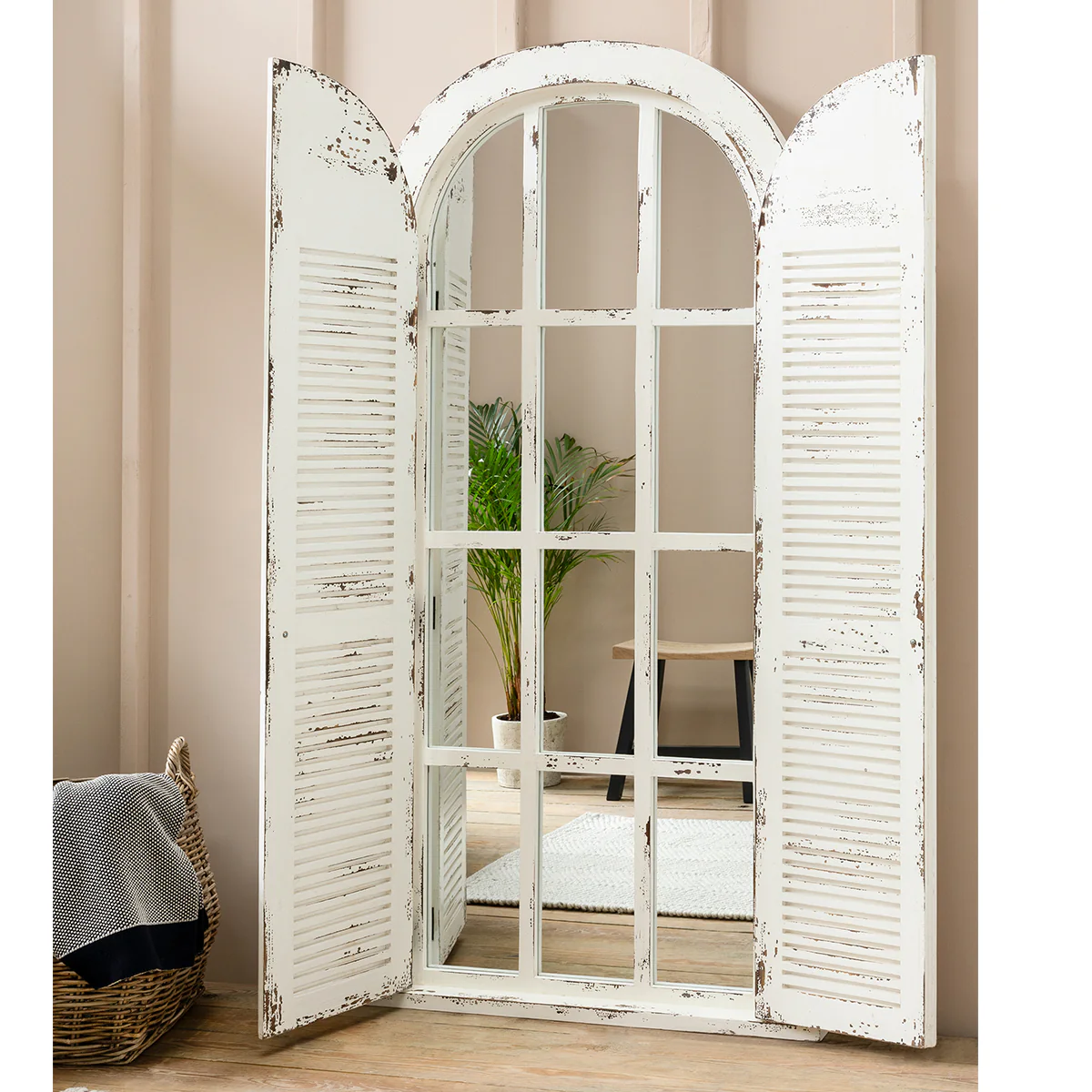 Garden Trading Minstead Mirror In Antique White - Image 2