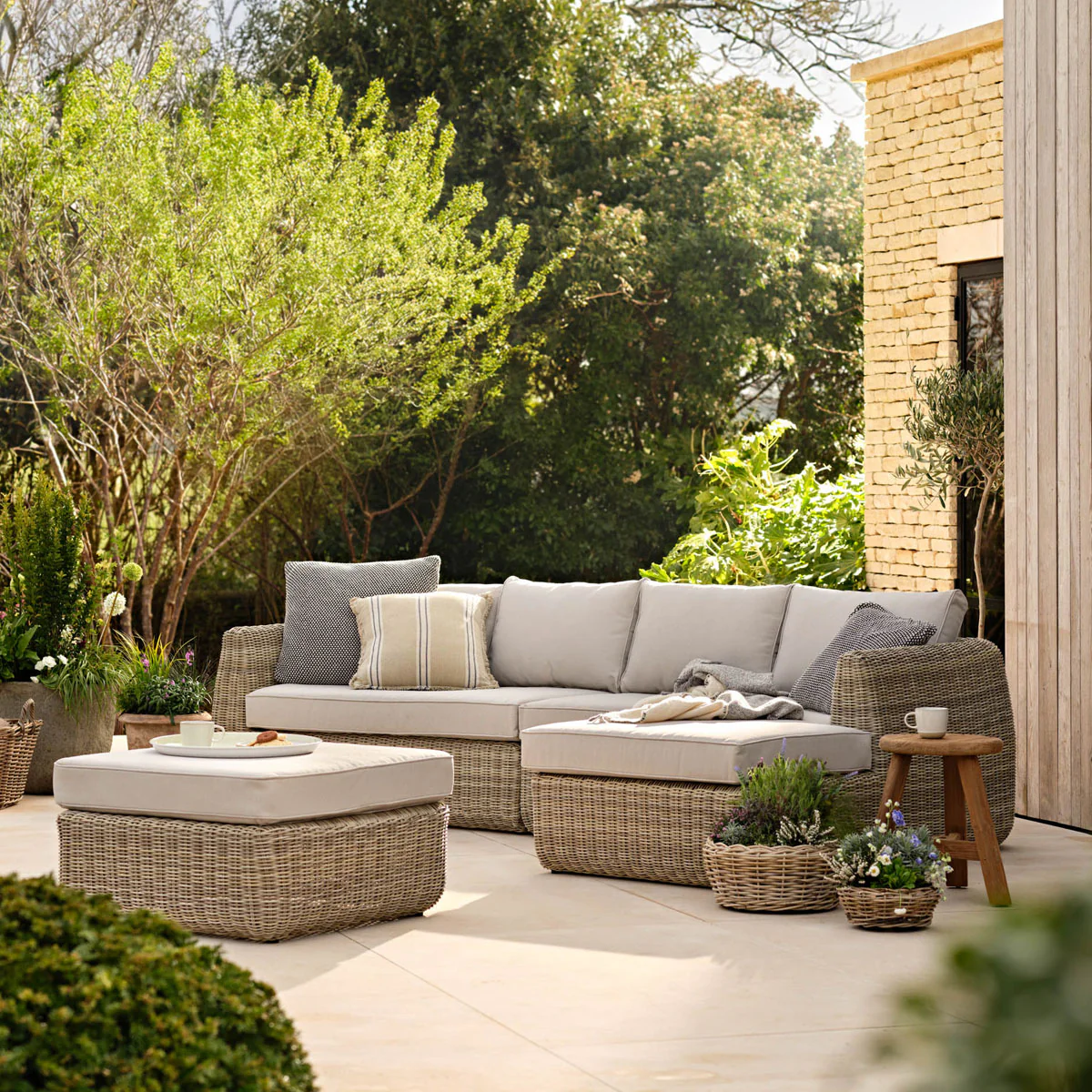 Garden Trading Skala Corner Sofa Set Light Rattan - Image 9