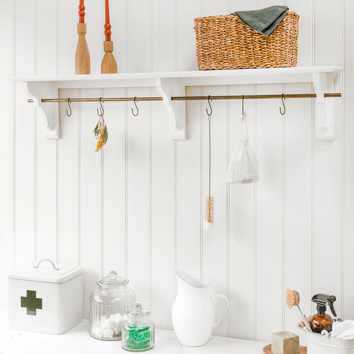 Garden Trading Walcote Large Shelf In Lily White - Image 2
