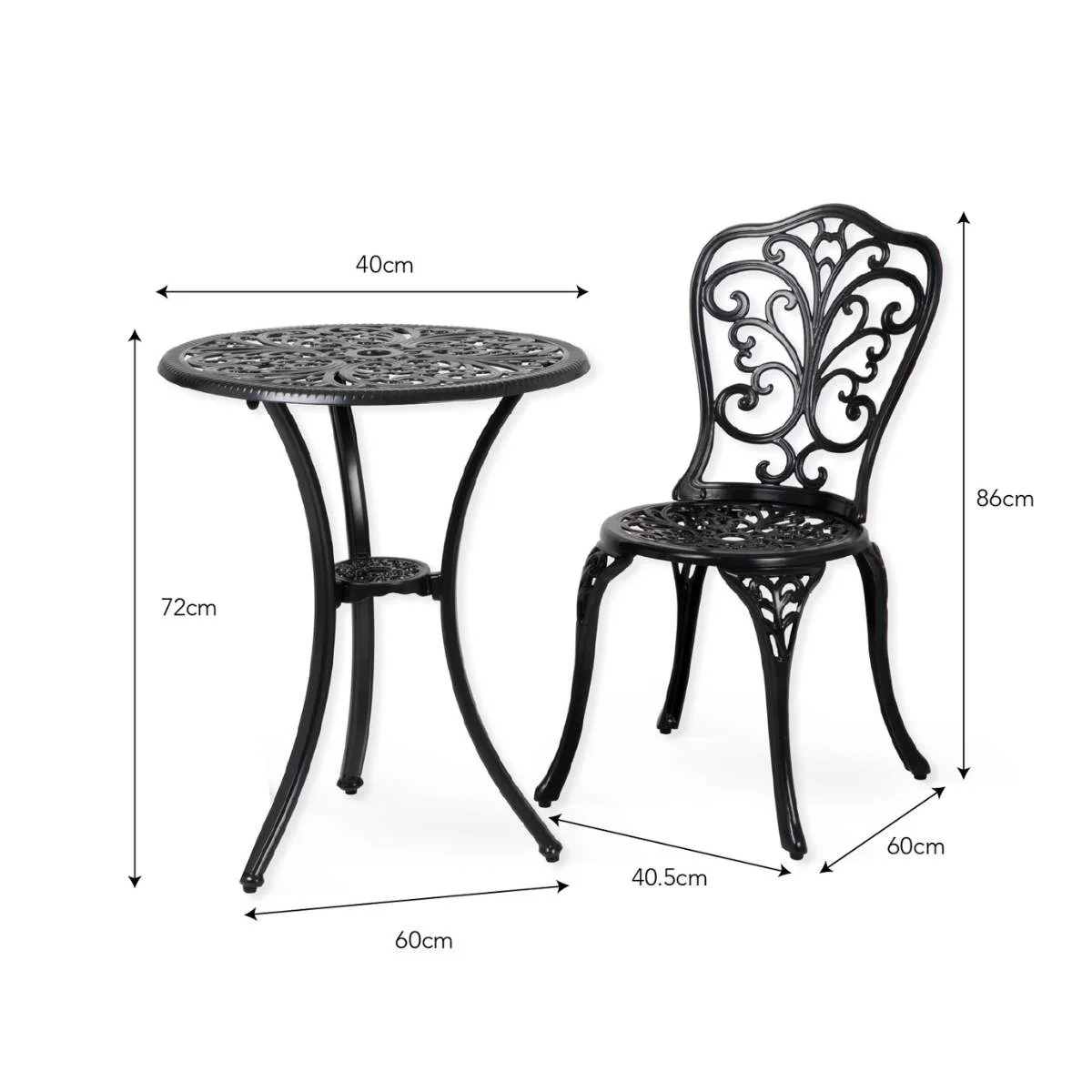 Garden Trading Watemoor Bistro Set Carbon - Image 2