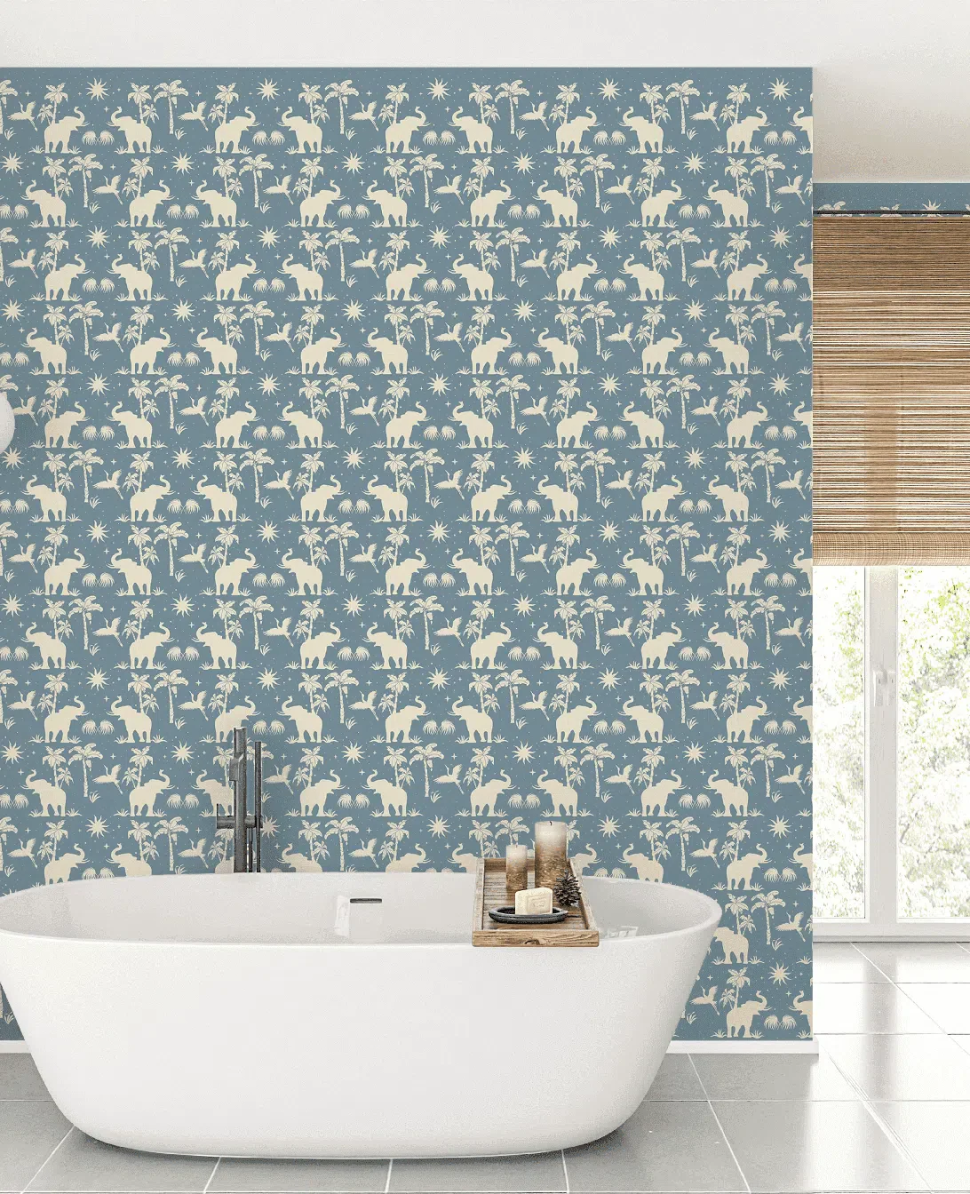 Creative Lab Amsterdam Generous Jungle Blue Repetitive Wallpaper - Image 2
