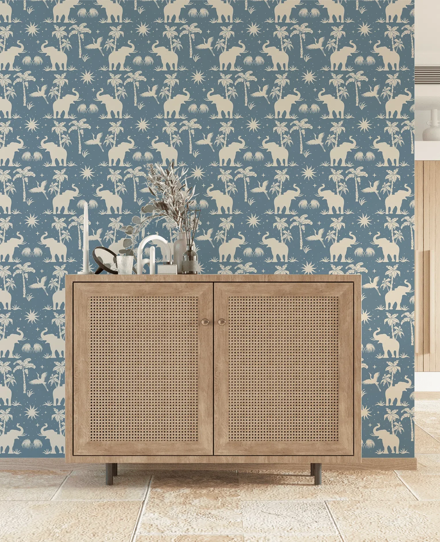 Creative Lab Amsterdam Generous Jungle Blue Repetitive Wallpaper - Image 4
