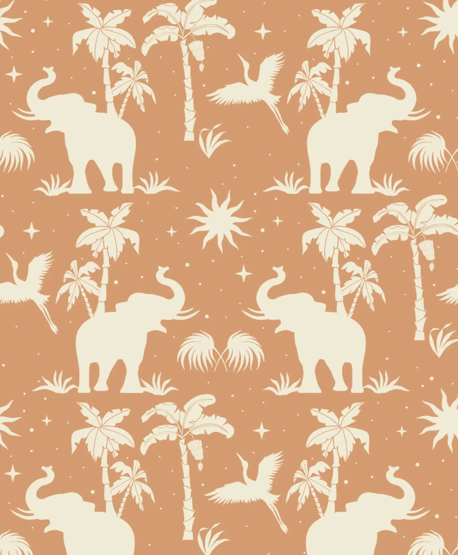 Creative Lab Amsterdam Generous Jungle Dusty Orange Wallpaper Circle Mural - Image 3