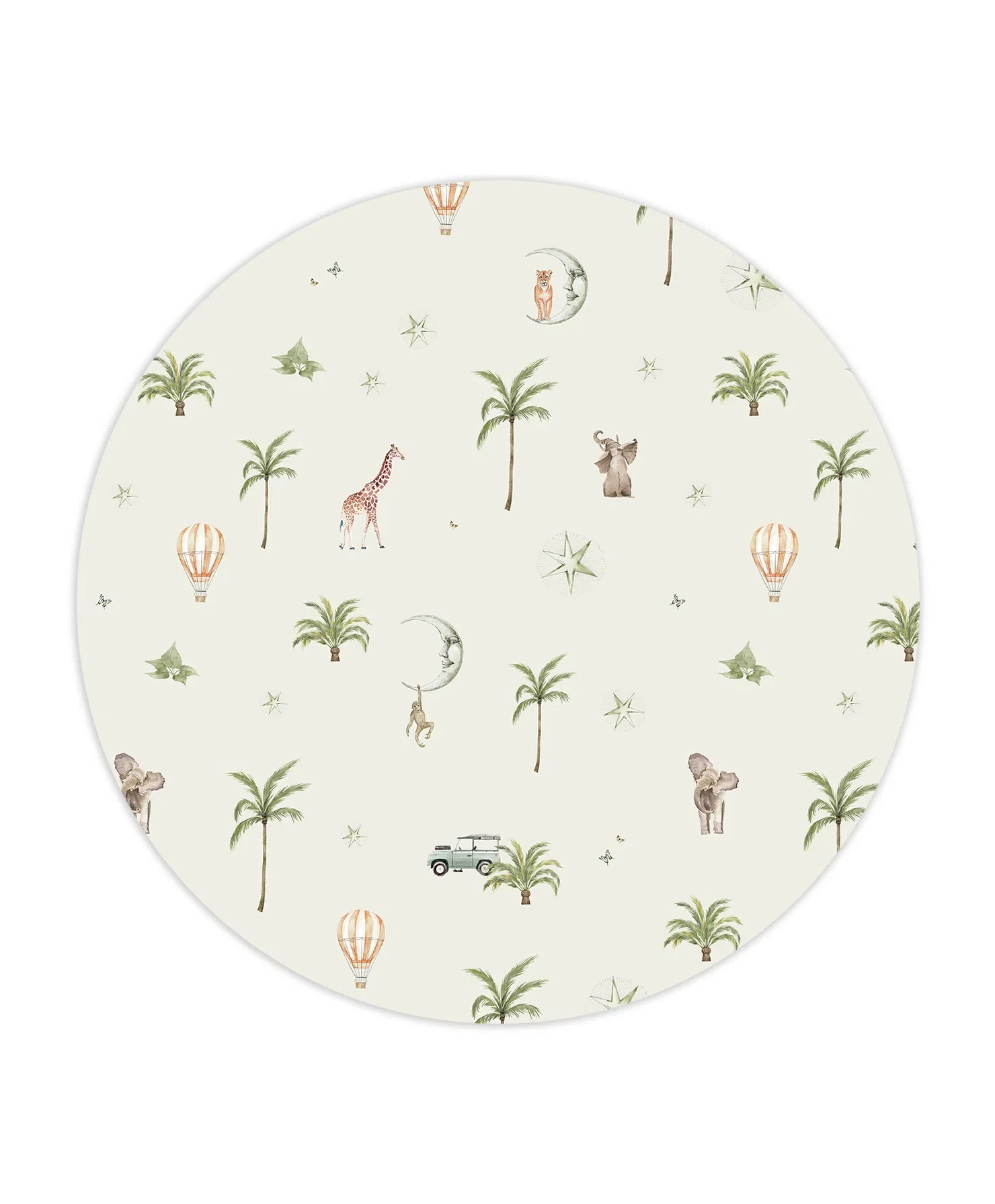 Creative Lab Amsterdam Go Go Safari Wallpaper Circle Mural