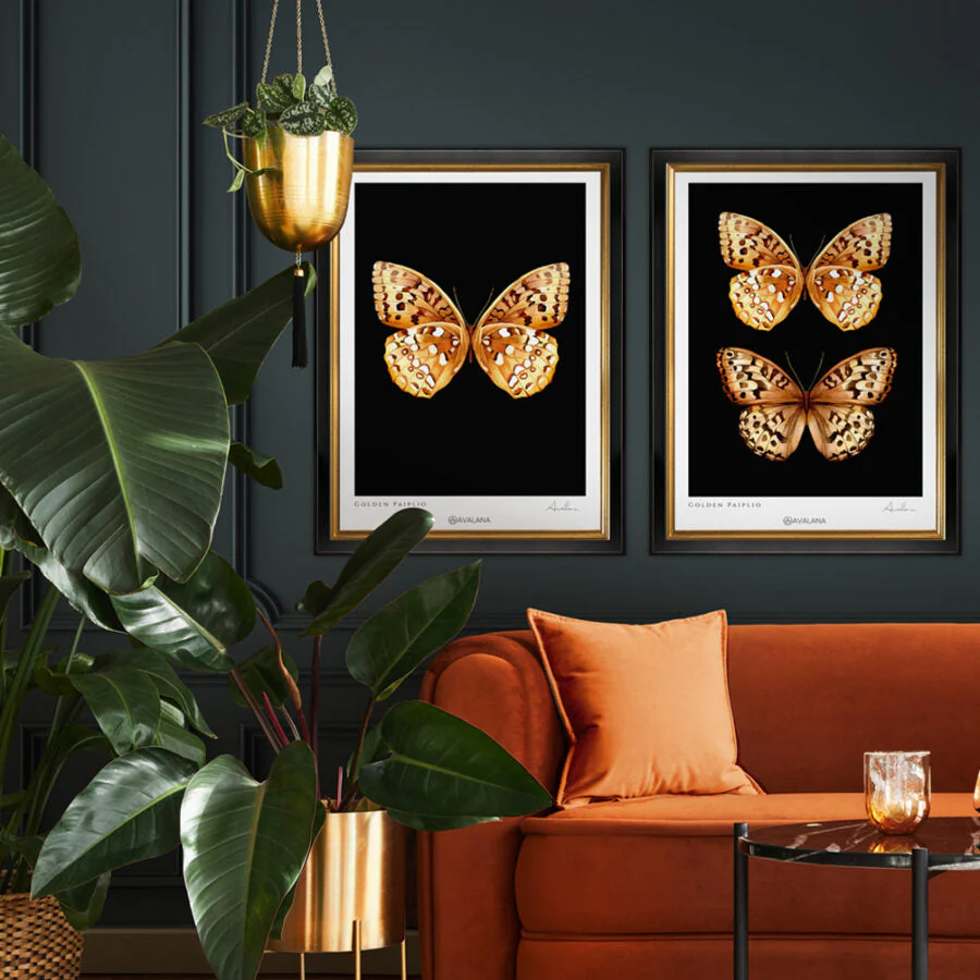 Avalana Gold Papilio Duo Art Print - Image 3