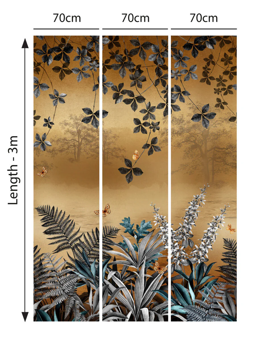 Avalana Dawn Lake Metallic Copper Wallpaper Mural - Image 3