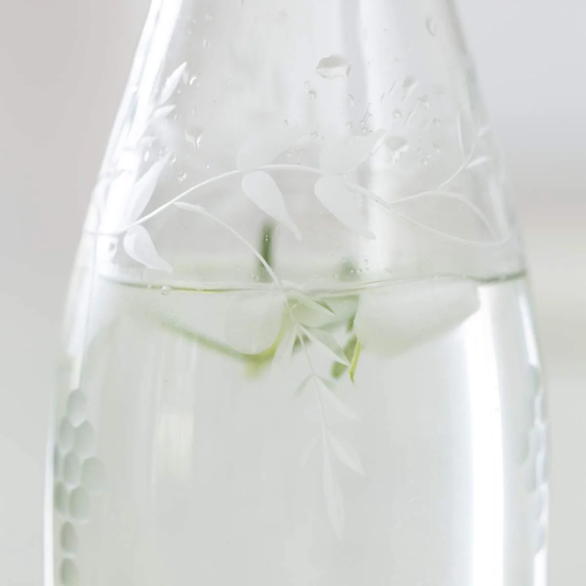 Grand Illusions Carafe Rambling Vine Etched - Image 3