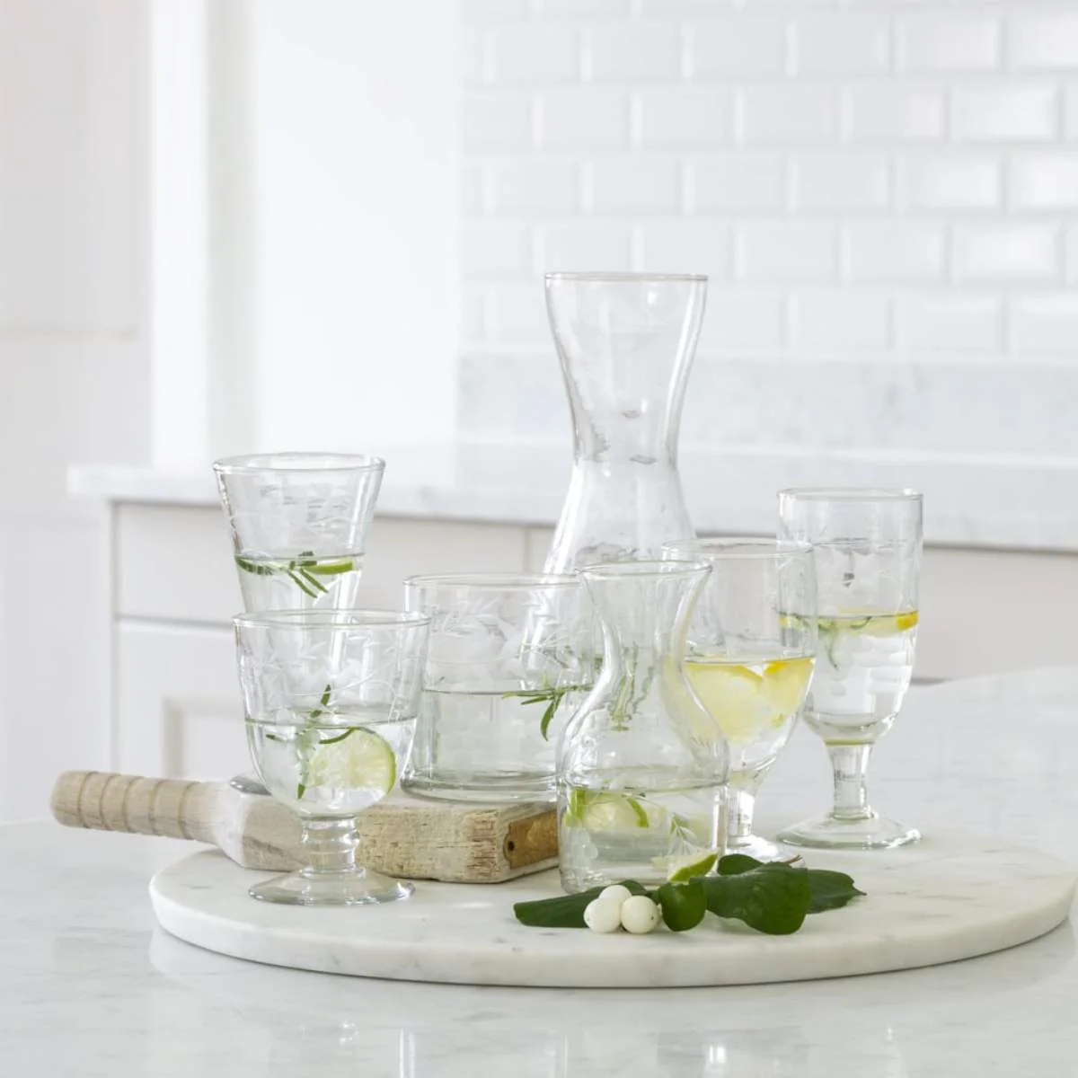 Grand Illusions Carafe Rambling Vine Etched - Image 4