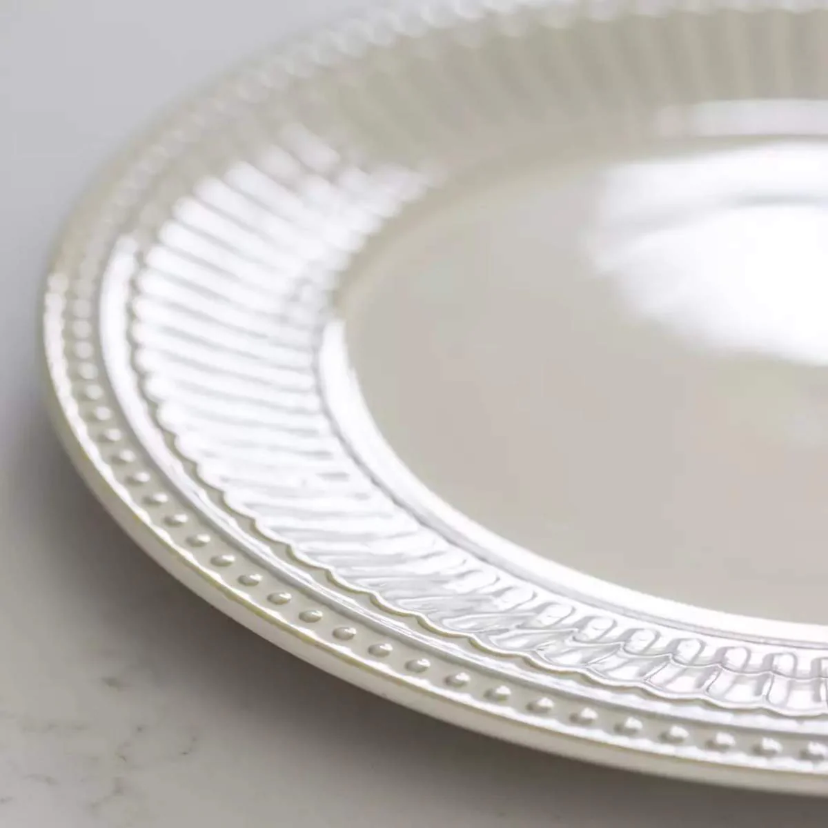Grand Illusions Pembroke Stoneware Dinner Plate Cream - Image 4