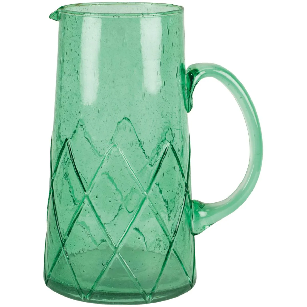 Grand Illusions Recycled Bubble Glass Jug Sea Green