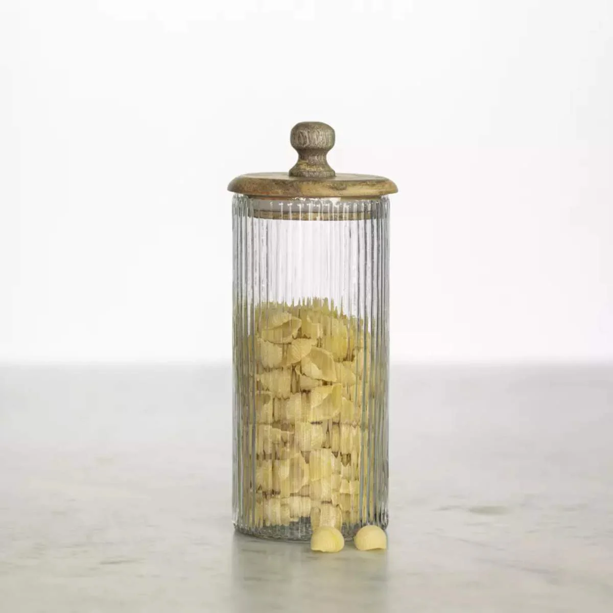 Grand Illusions Ribbed Jar With Lid Tall - Image 2
