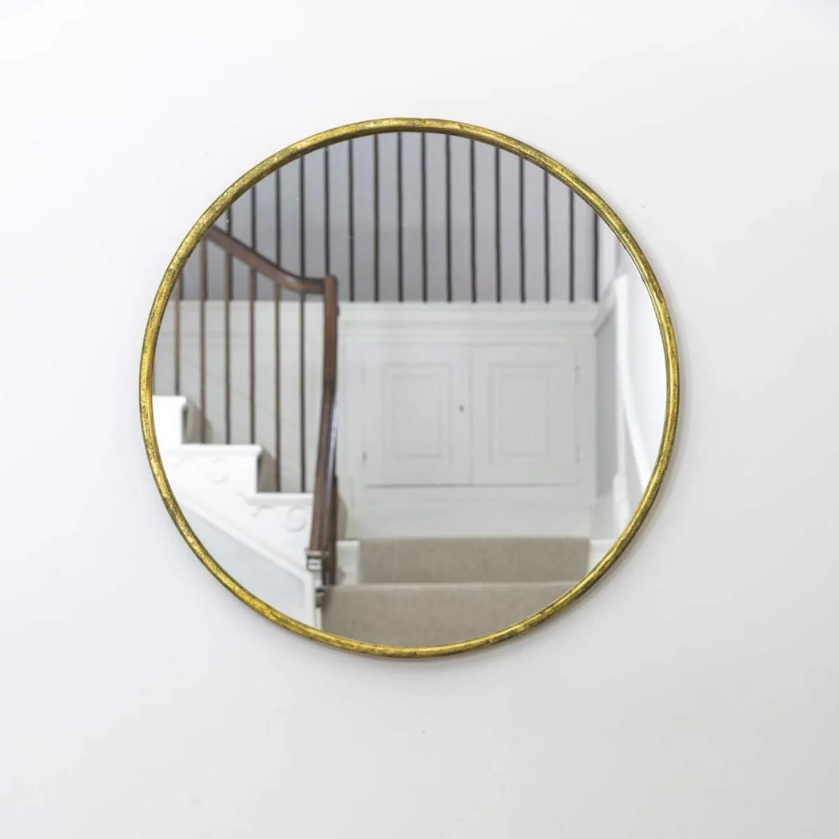 Grand Illusions Round Mirror Vintage Brass Large - Image 3
