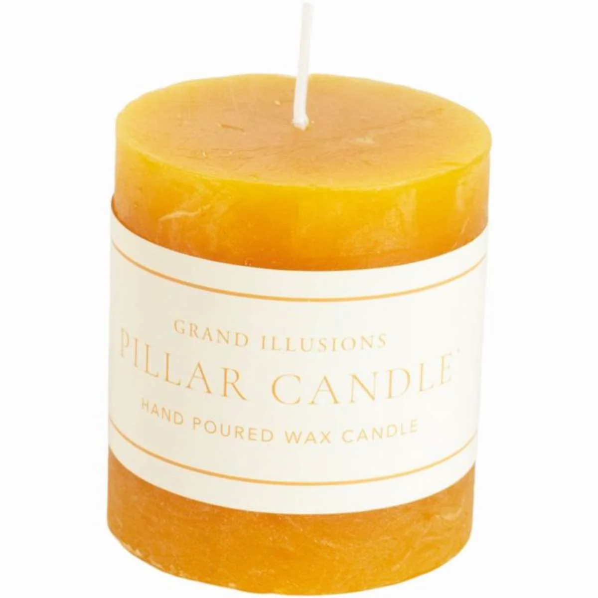 Grand Illusions Rustic Pillar Candle Ochre