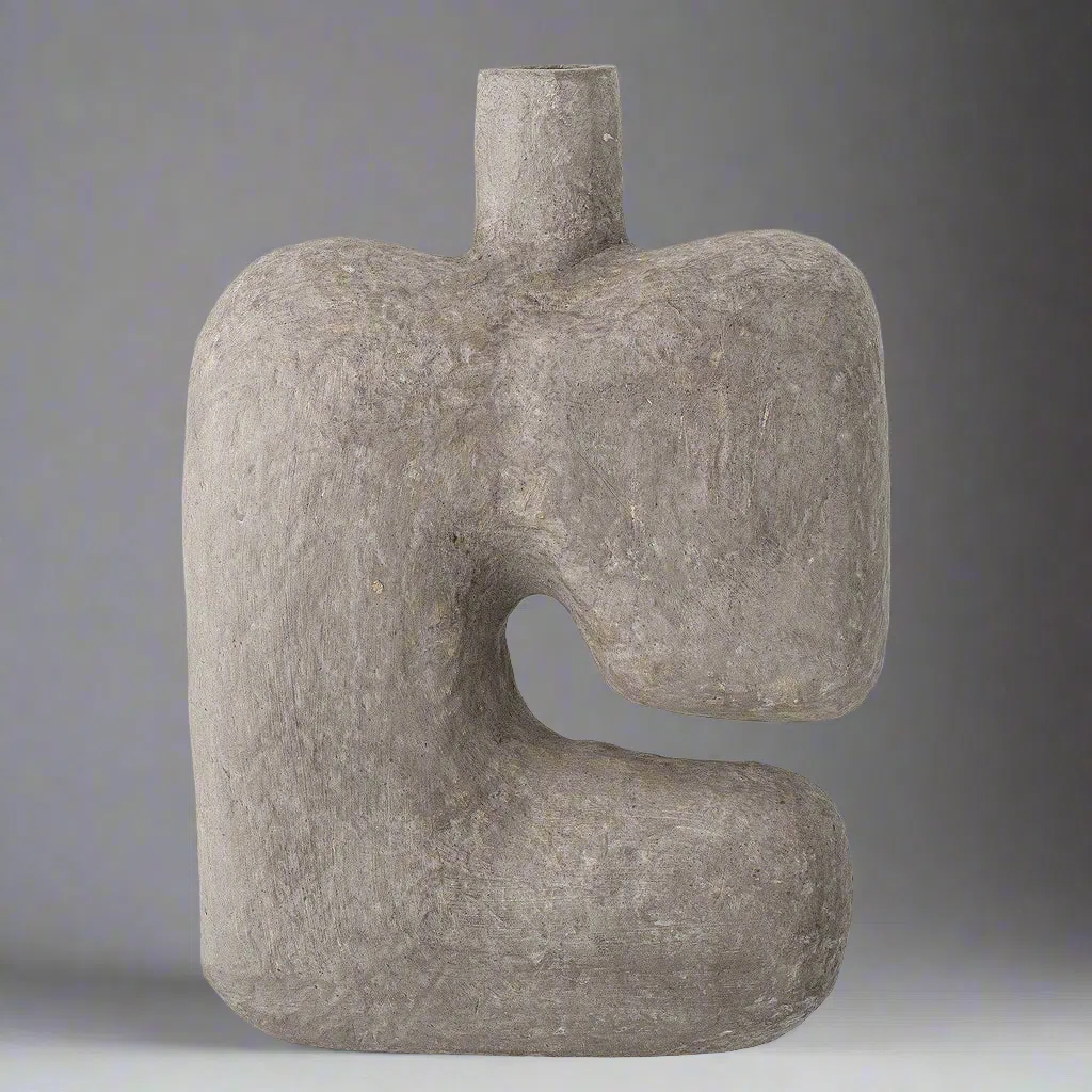 Bloomingville Banael Grey Papermache Vase - Image 2