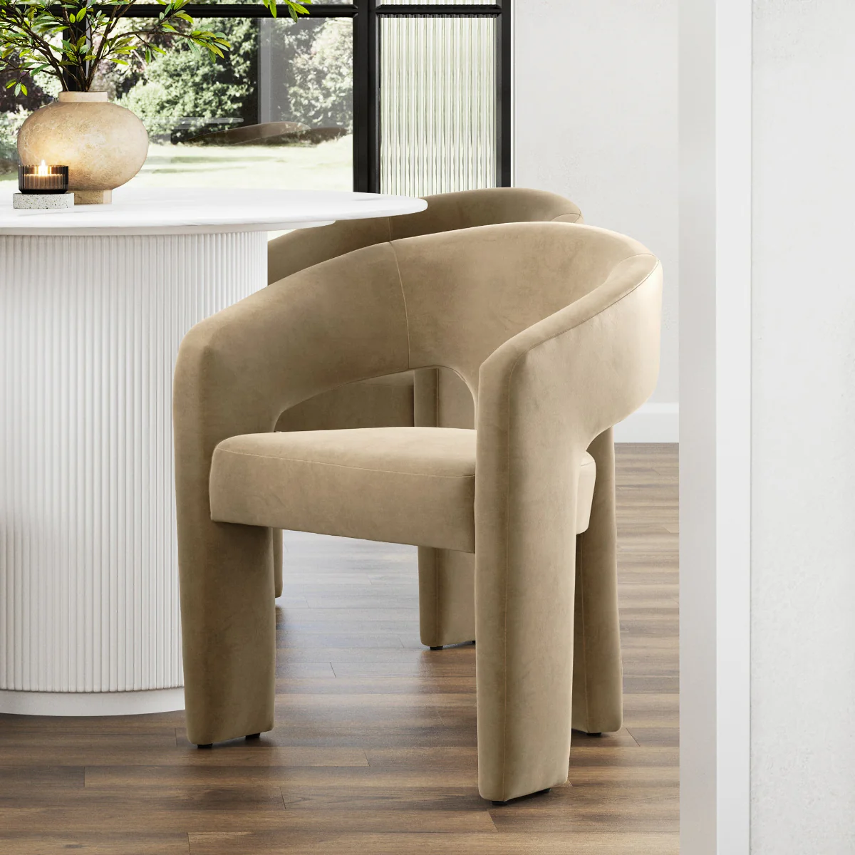 HO+ME Alba Dining Chair In Mole - Image 5