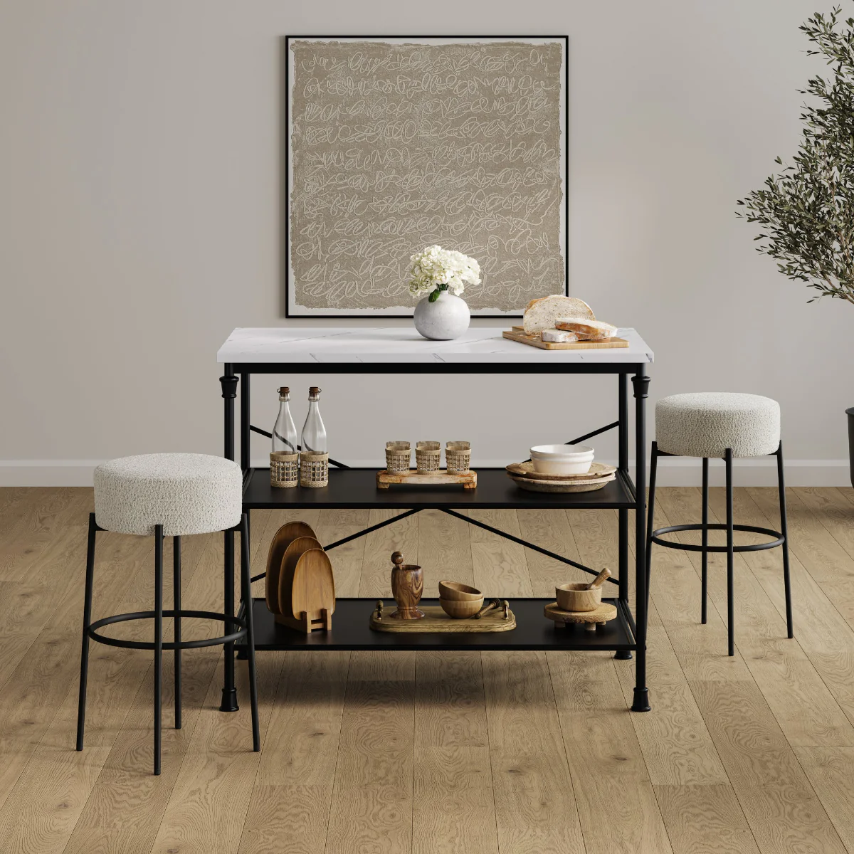 HO+ME Anais Counter Stool in Ivory - Image 4