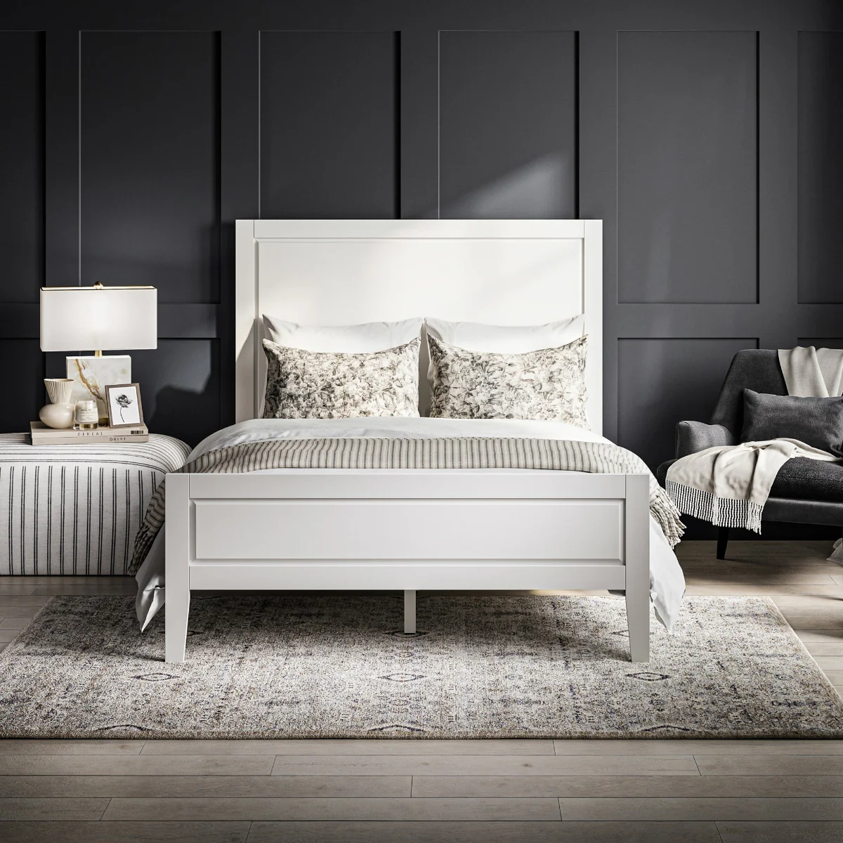 HO+ME Bay Double Bed In White - Image 6