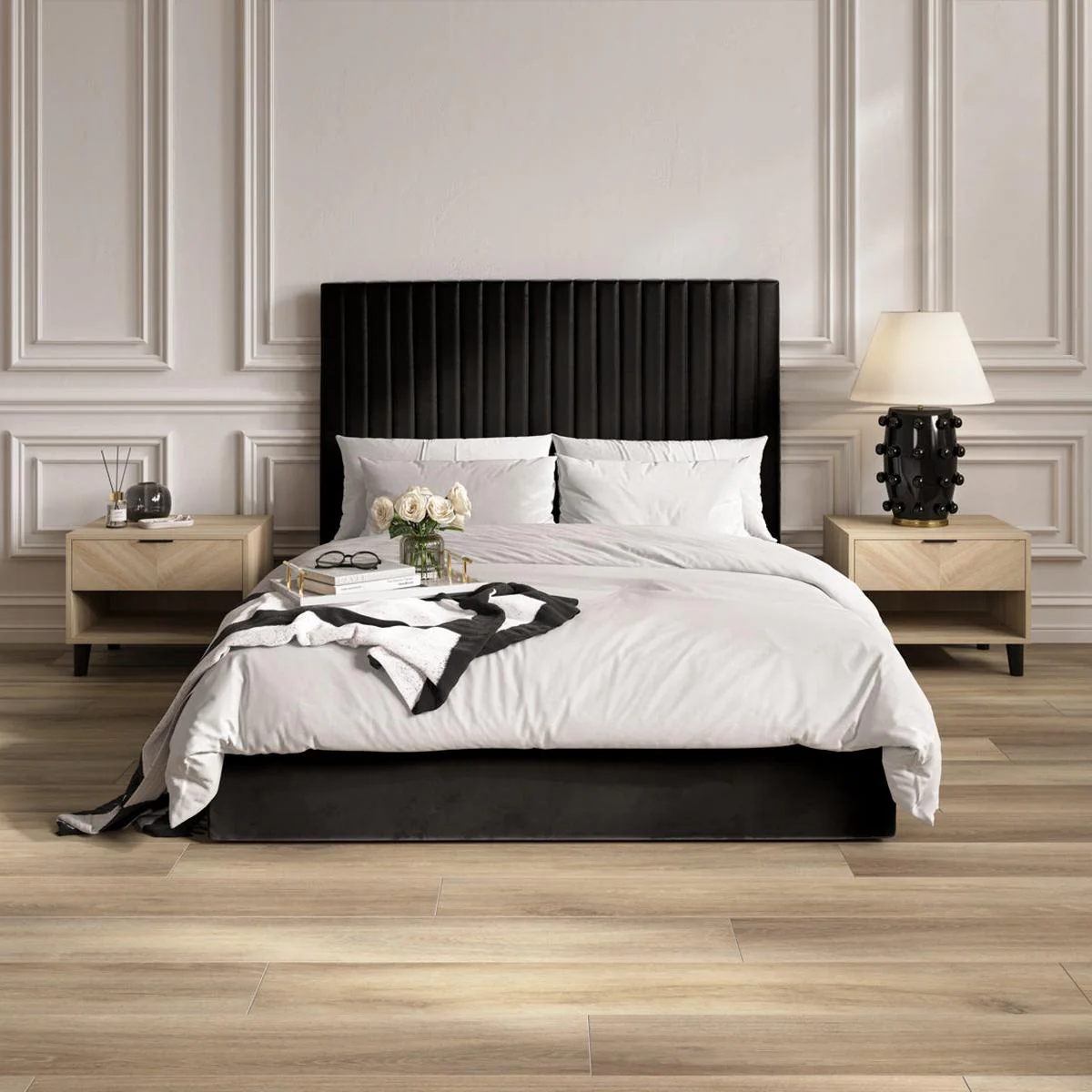 HO+ME Berkeley Tall Ottoman Double Bed In Black - Image 6