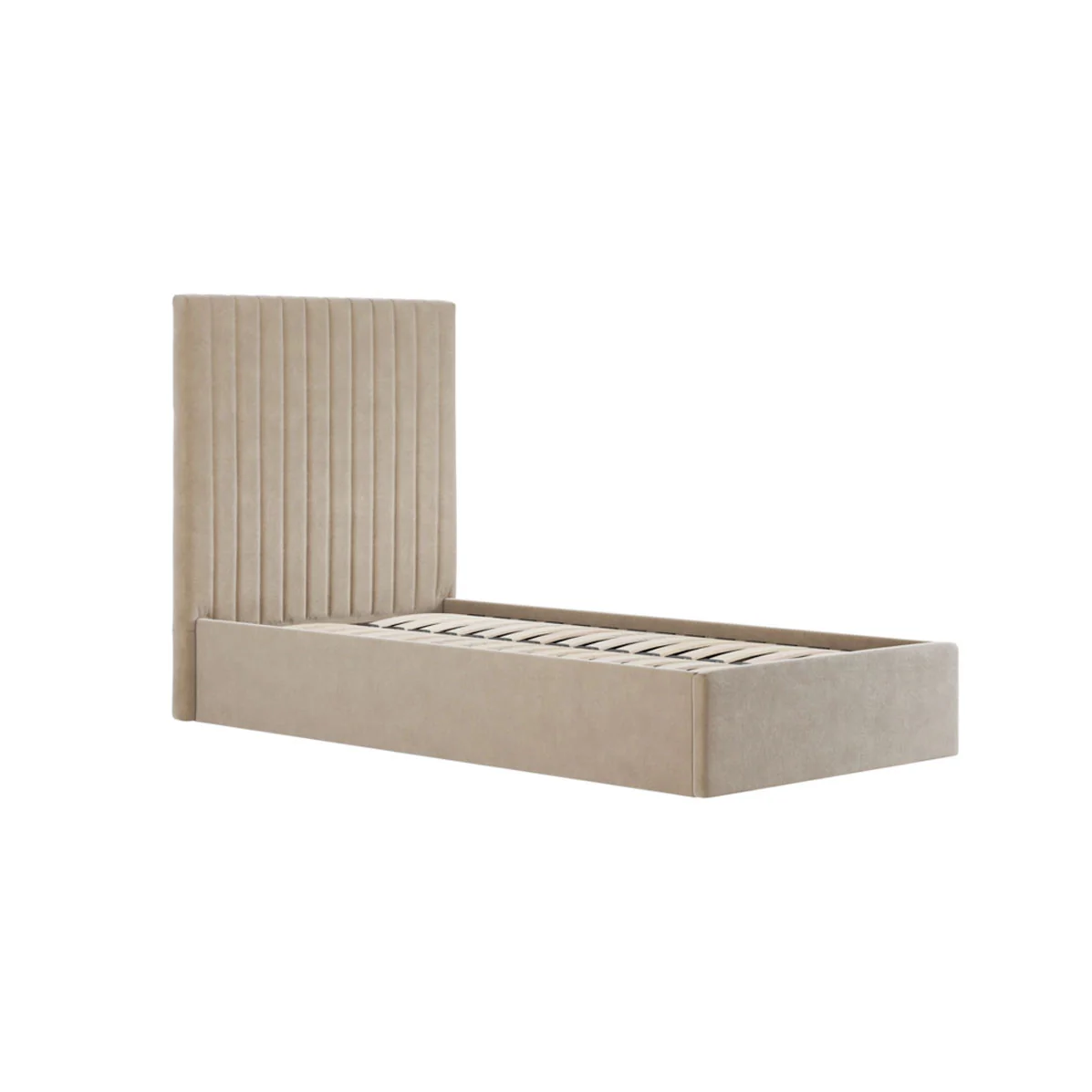 HO+ME Berlin Tall Ottoman Single Bed In Beige - Image 2