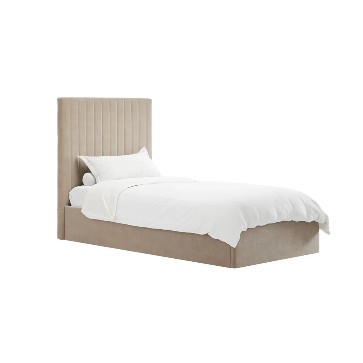 HO+ME Berlin Tall Ottoman Single Bed In Beige - Image 3