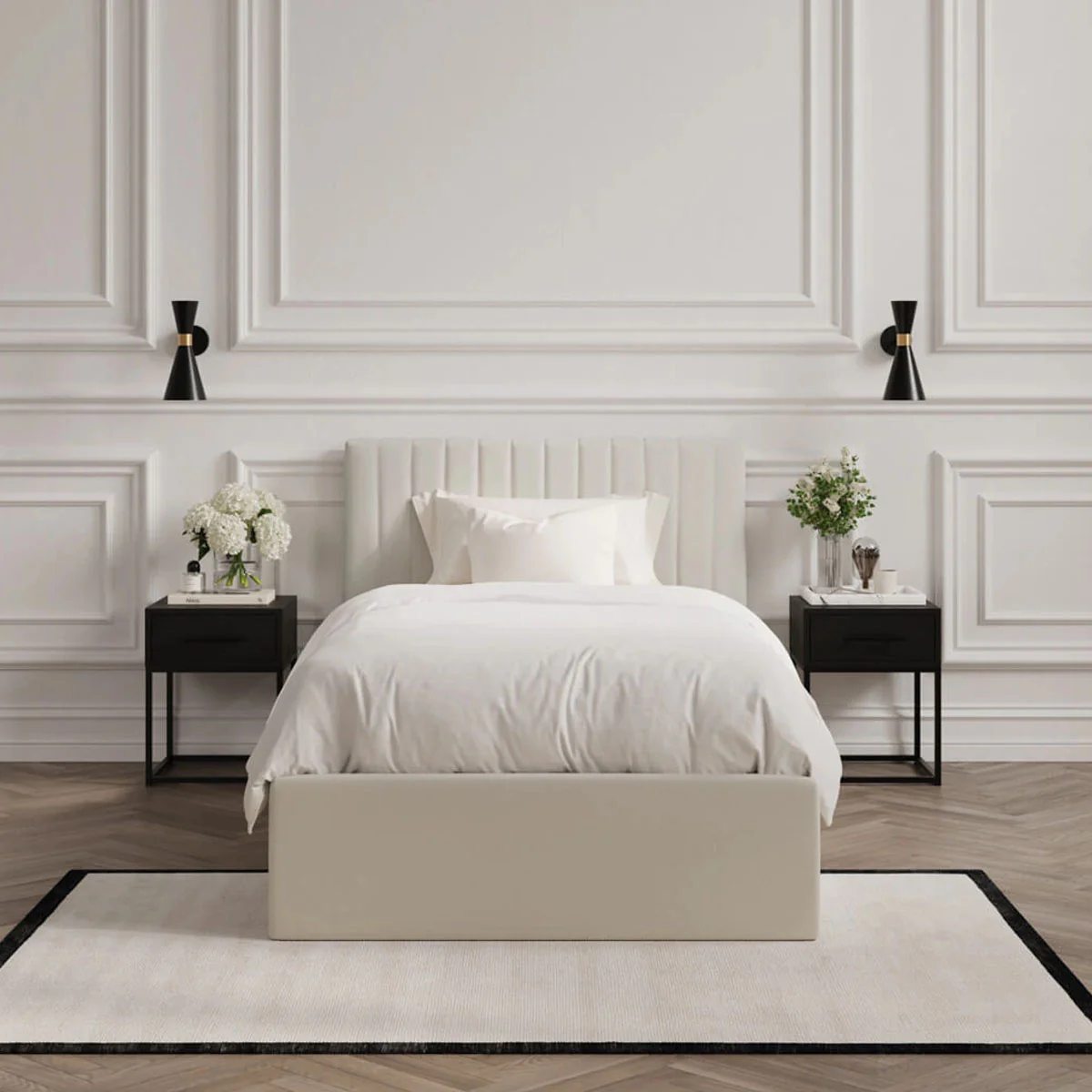 HO+ME Berlin Tall Ottoman Single Bed In Milk - Image 6