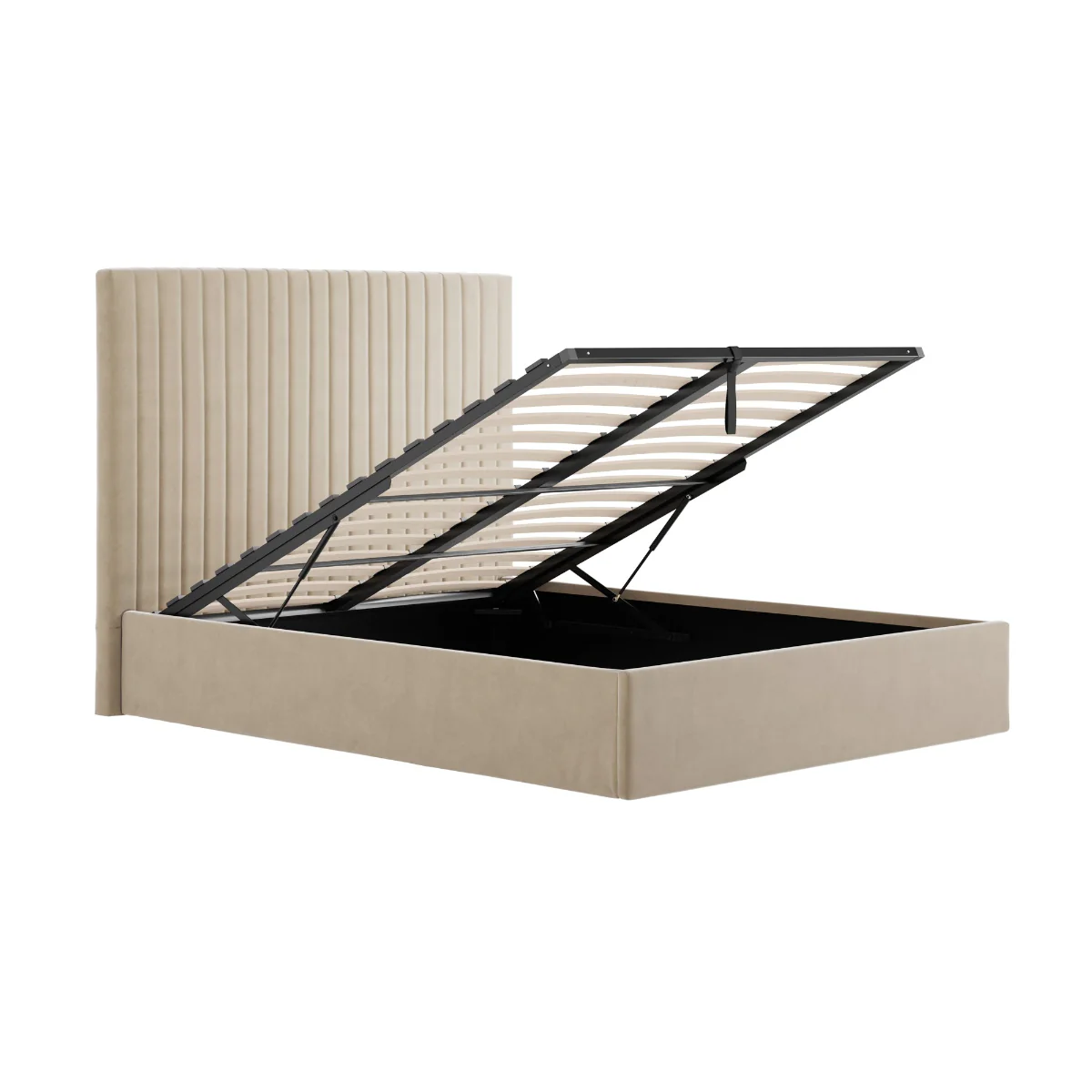 HO+ME Berkeley Tall Ottoman Super King Size Bed In Beige - Image 4